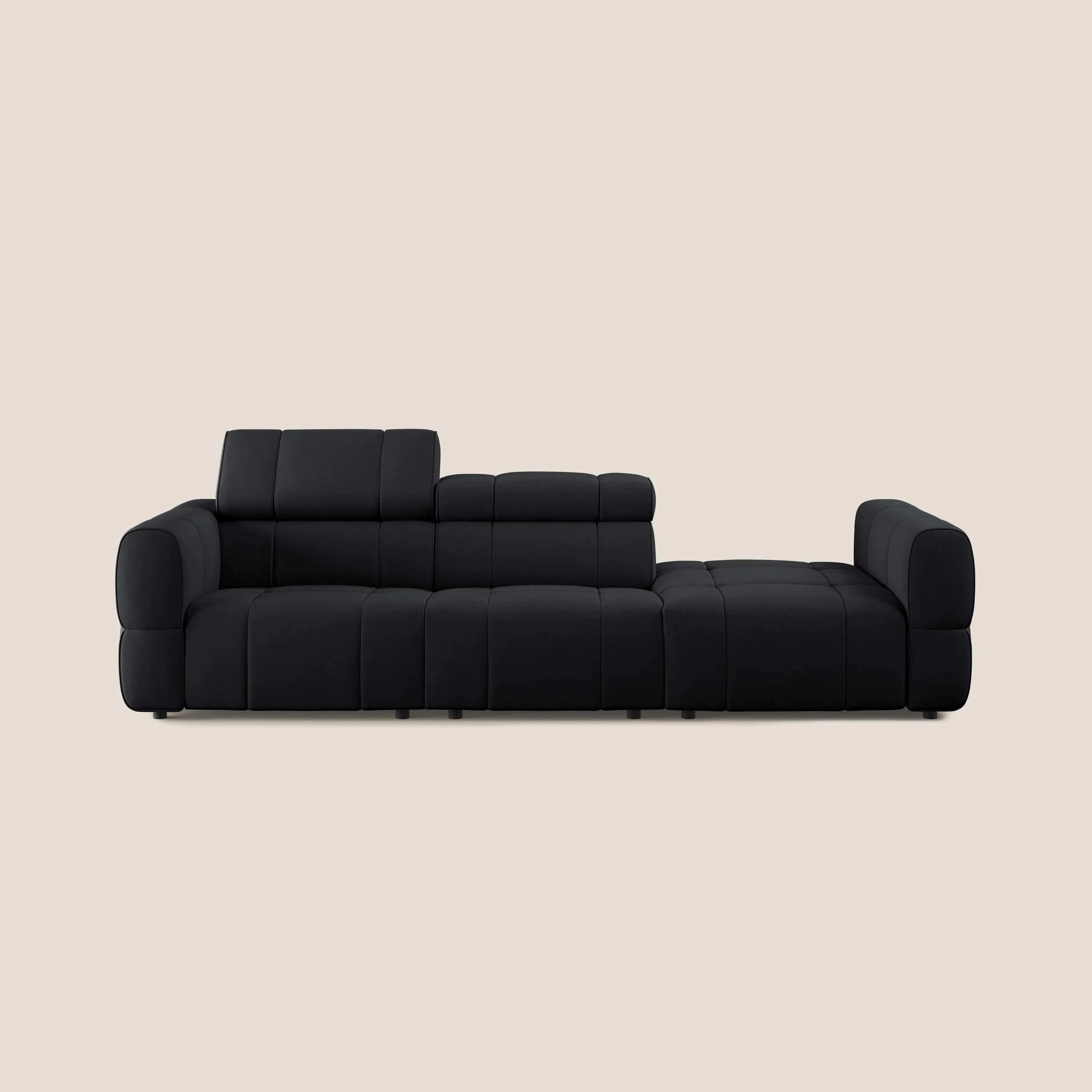 Giotto Canapé terminal avec option relax électrique en microfibre imperméable effet velours  T09 anthracite - Image 11