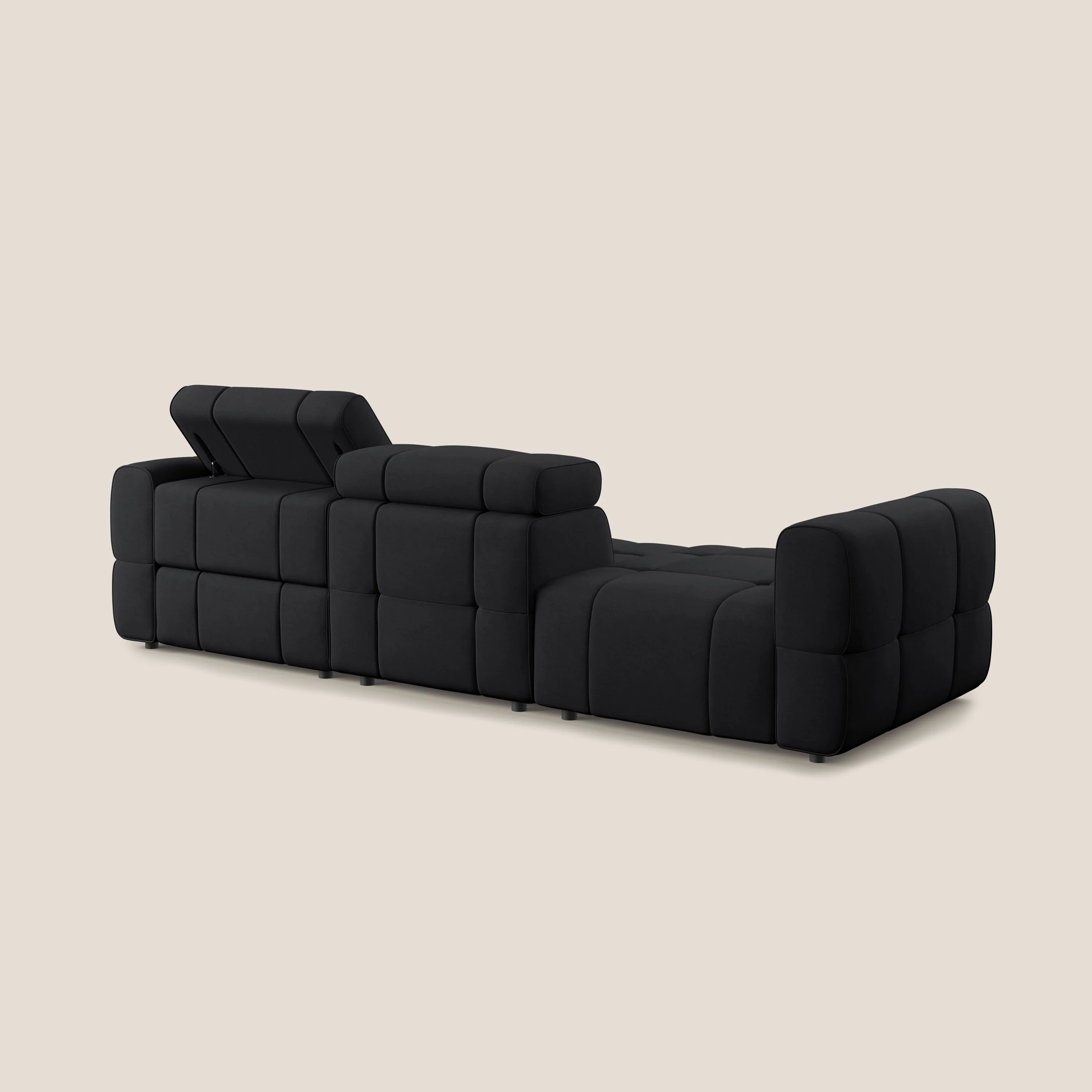 Giotto Canapé terminal avec option relax électrique en microfibre imperméable effet velours  T09 anthracite - Image 6