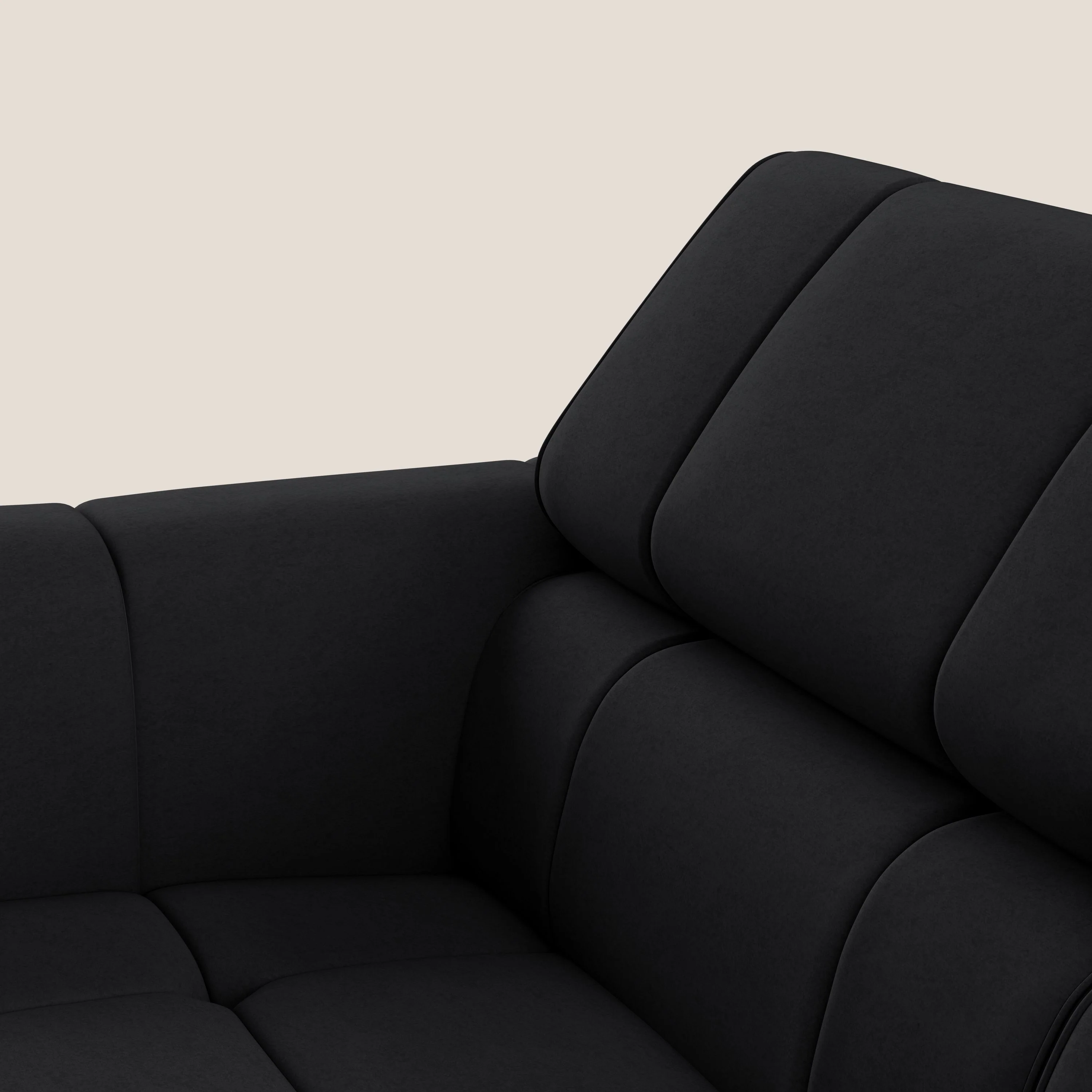 Giotto Canapé terminal avec option relax électrique en microfibre imperméable effet velours  T09 anthracite - Image 9