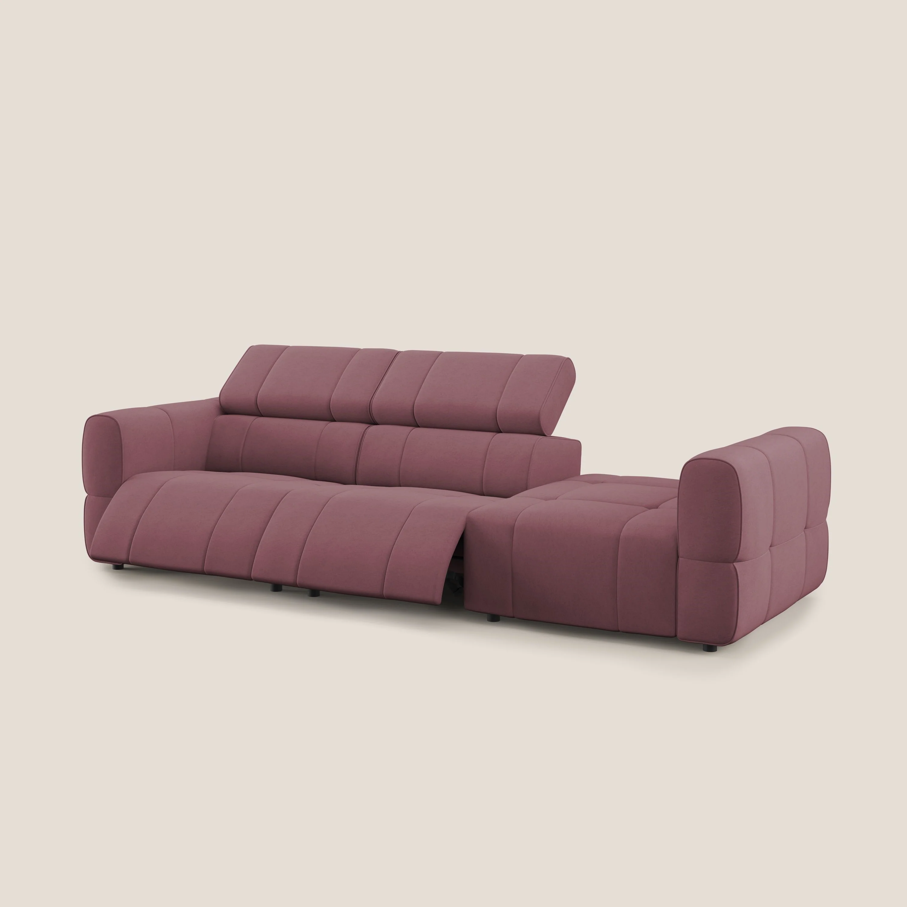 Giotto Canapé terminal avec option relax électrique en microfibre imperméable effet velours  T09 saumon - Image 12