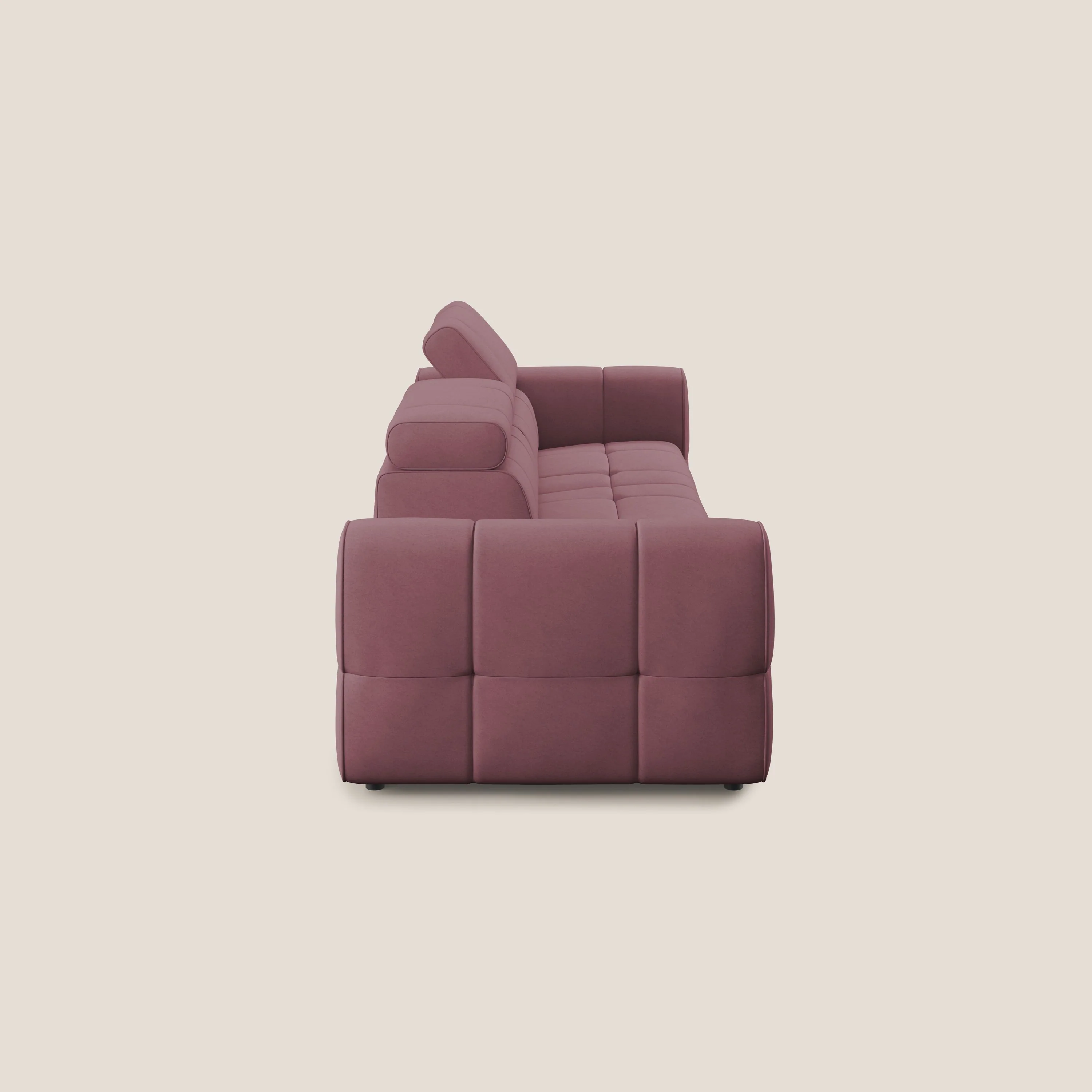 Giotto Canapé terminal avec option relax électrique en microfibre imperméable effet velours  T09 saumon - Image 5