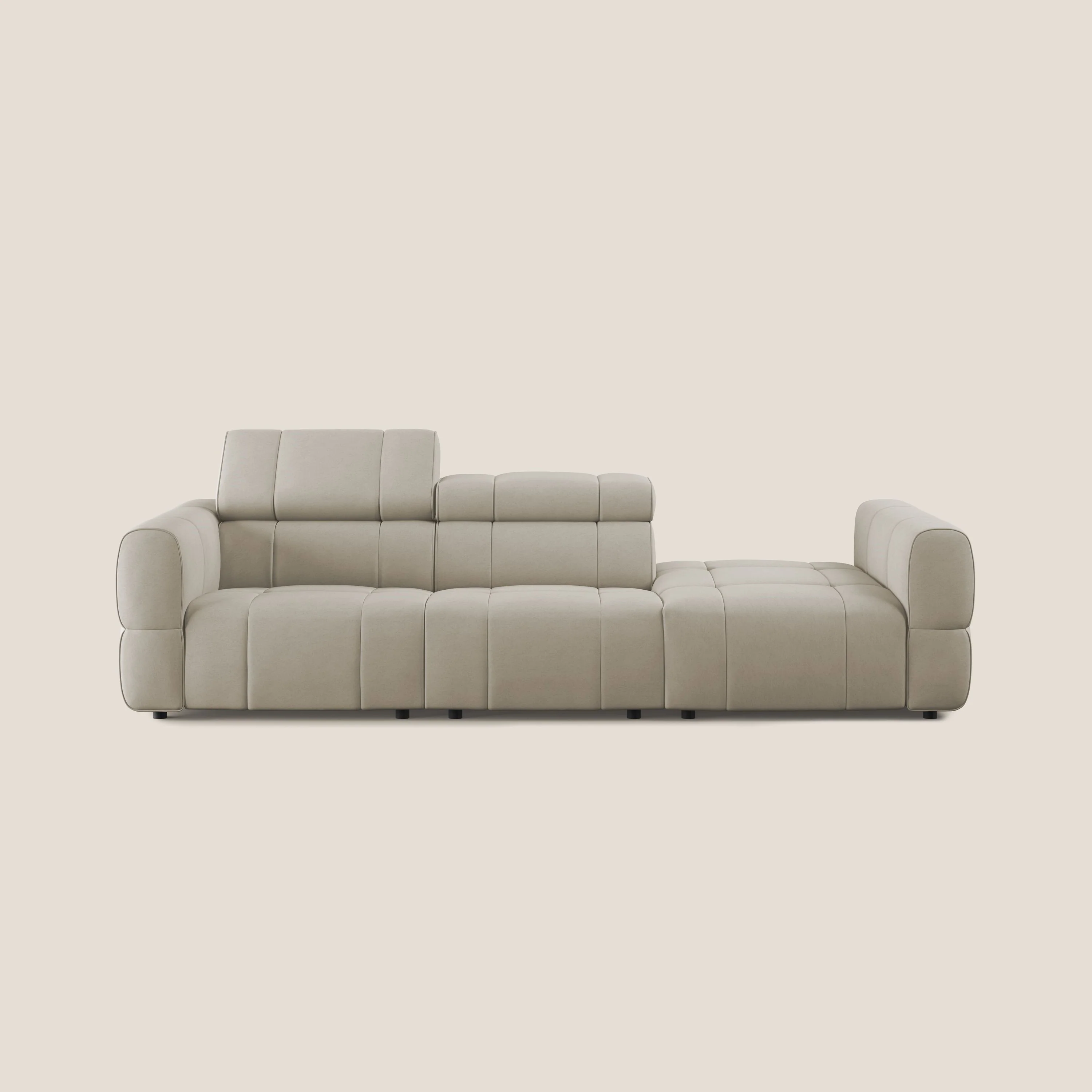 Giotto Canapé terminal avec option relax électrique en microfibre imperméable effet velours  T09 beige - Image 13