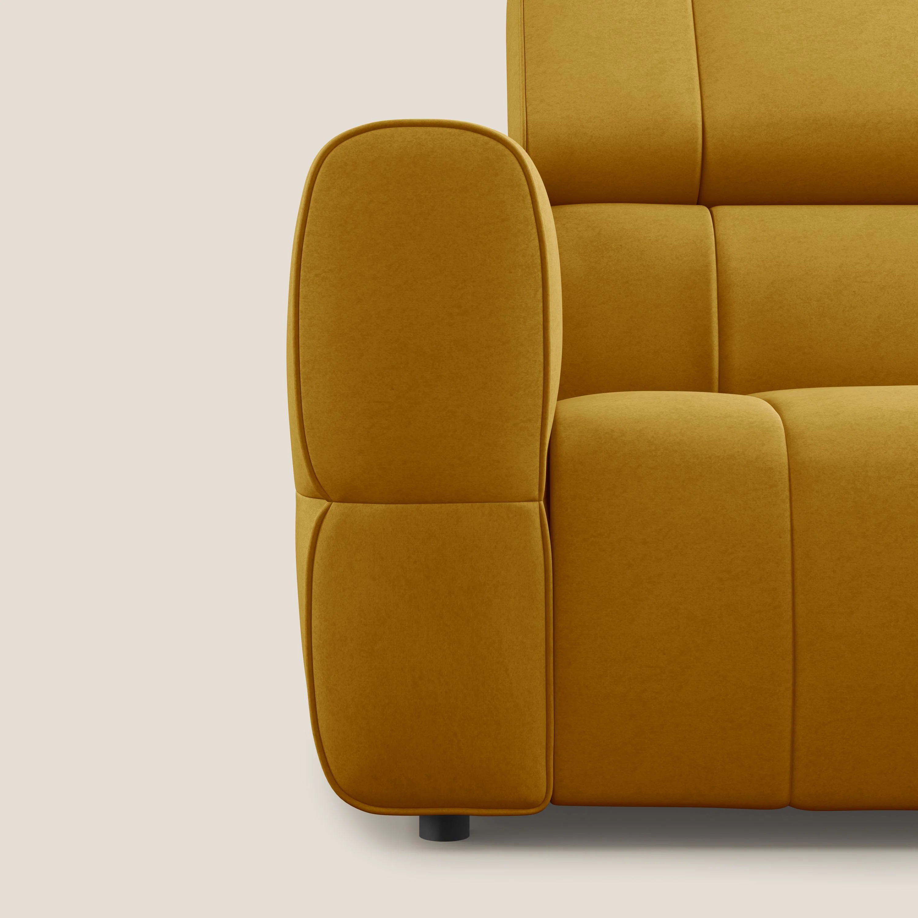 Giotto Canapé terminal avec option relax électrique en microfibre imperméable effet velours  T09 jaune - Image 10
