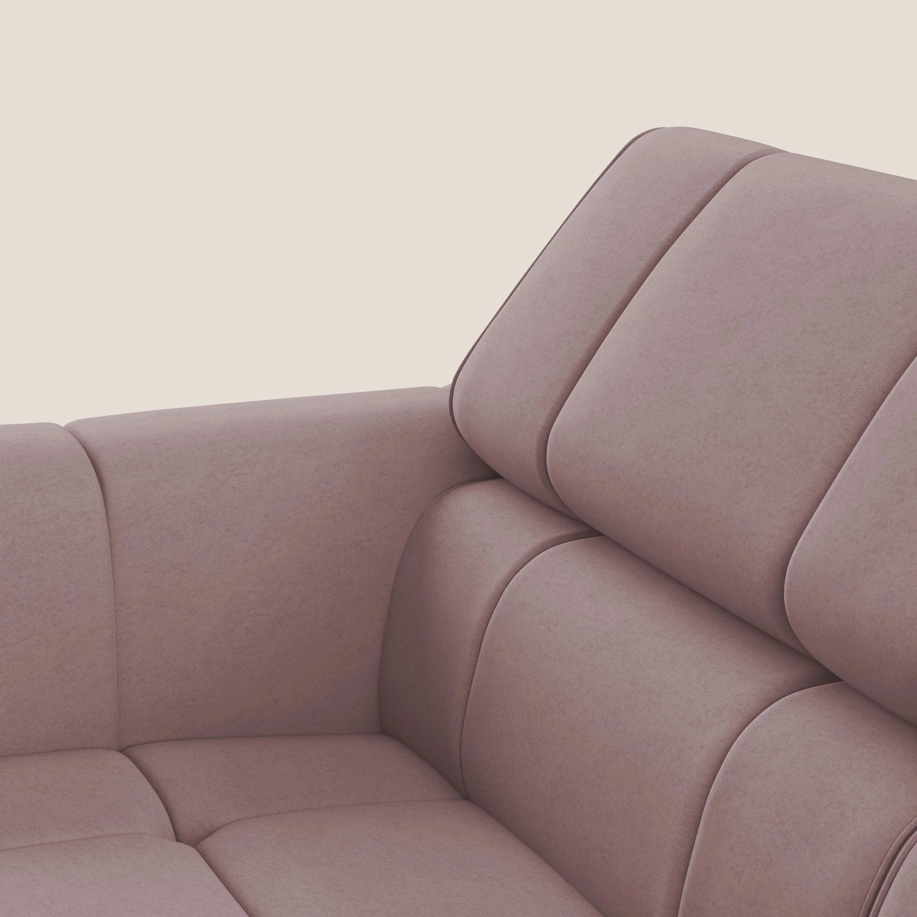 Giotto Canapé terminal avec option relax électrique en microfibre imperméable effet velours  T09 rose - Image 9