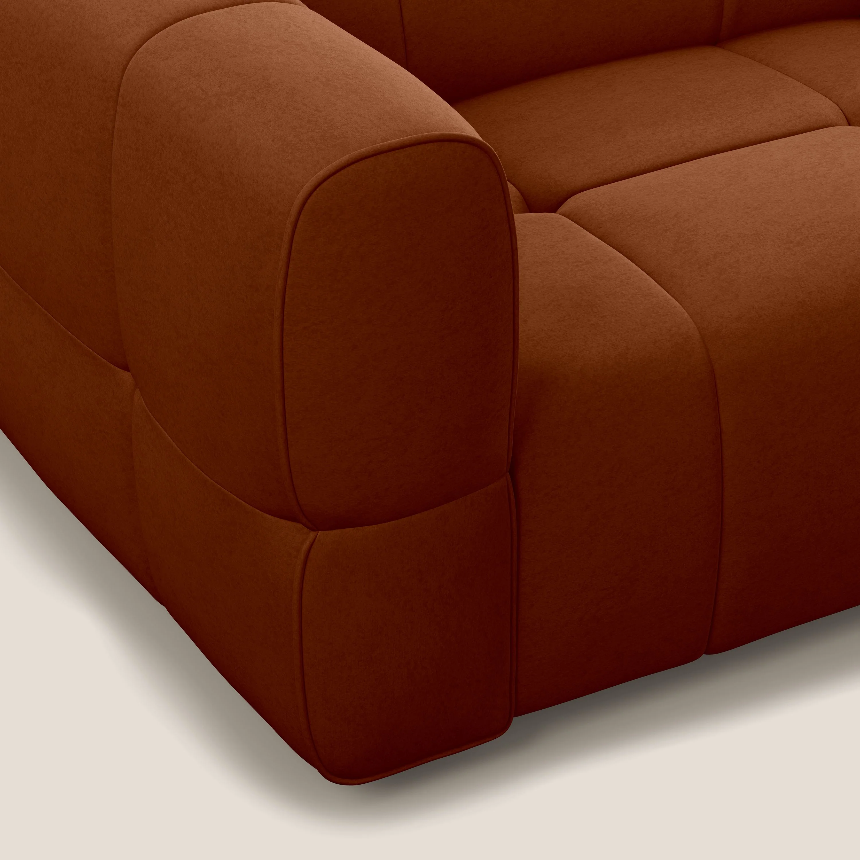 Giotto Canapé terminal avec option relax électrique en microfibre imperméable effet velours  T09 rouille - Image 8