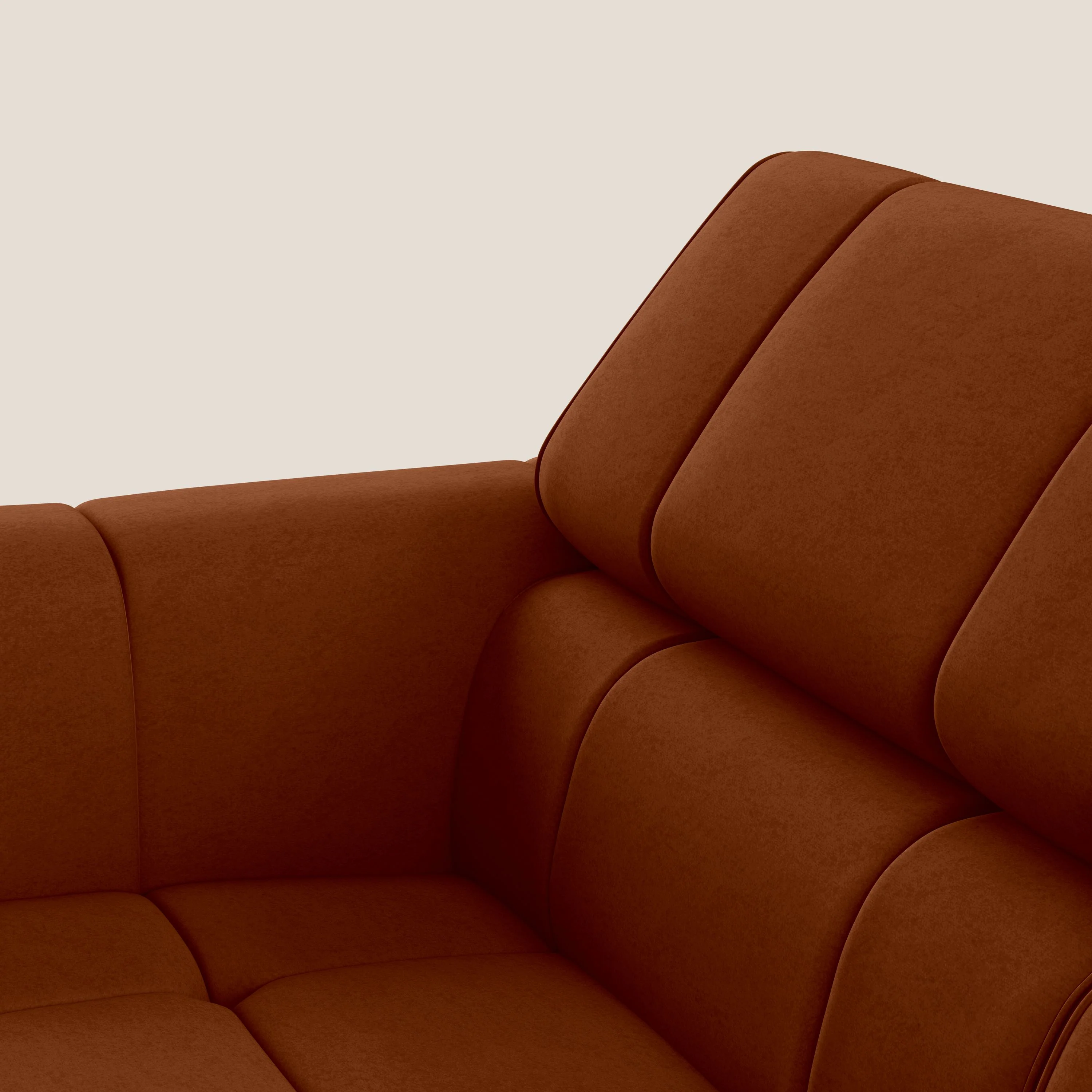 Giotto Canapé terminal avec option relax électrique en microfibre imperméable effet velours  T09 rouille - Image 9