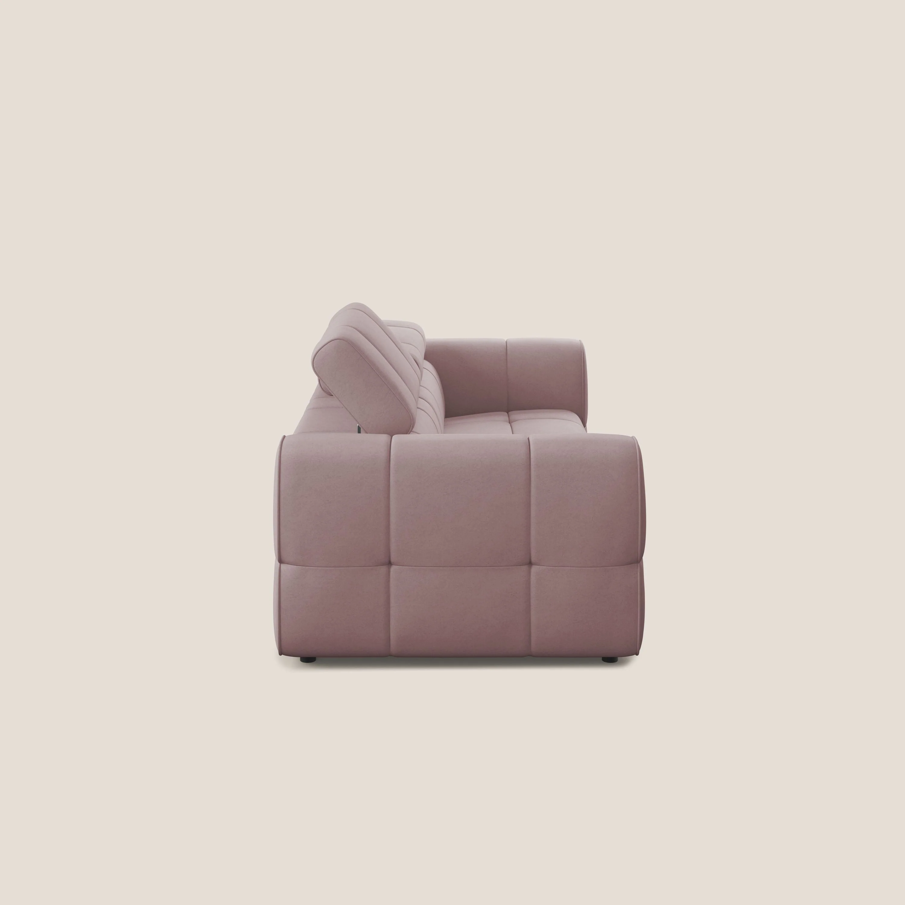 Giotto Canapé modulaire avec option relax électrique en microfibre imperméable effet velours T09 rose - Image 4