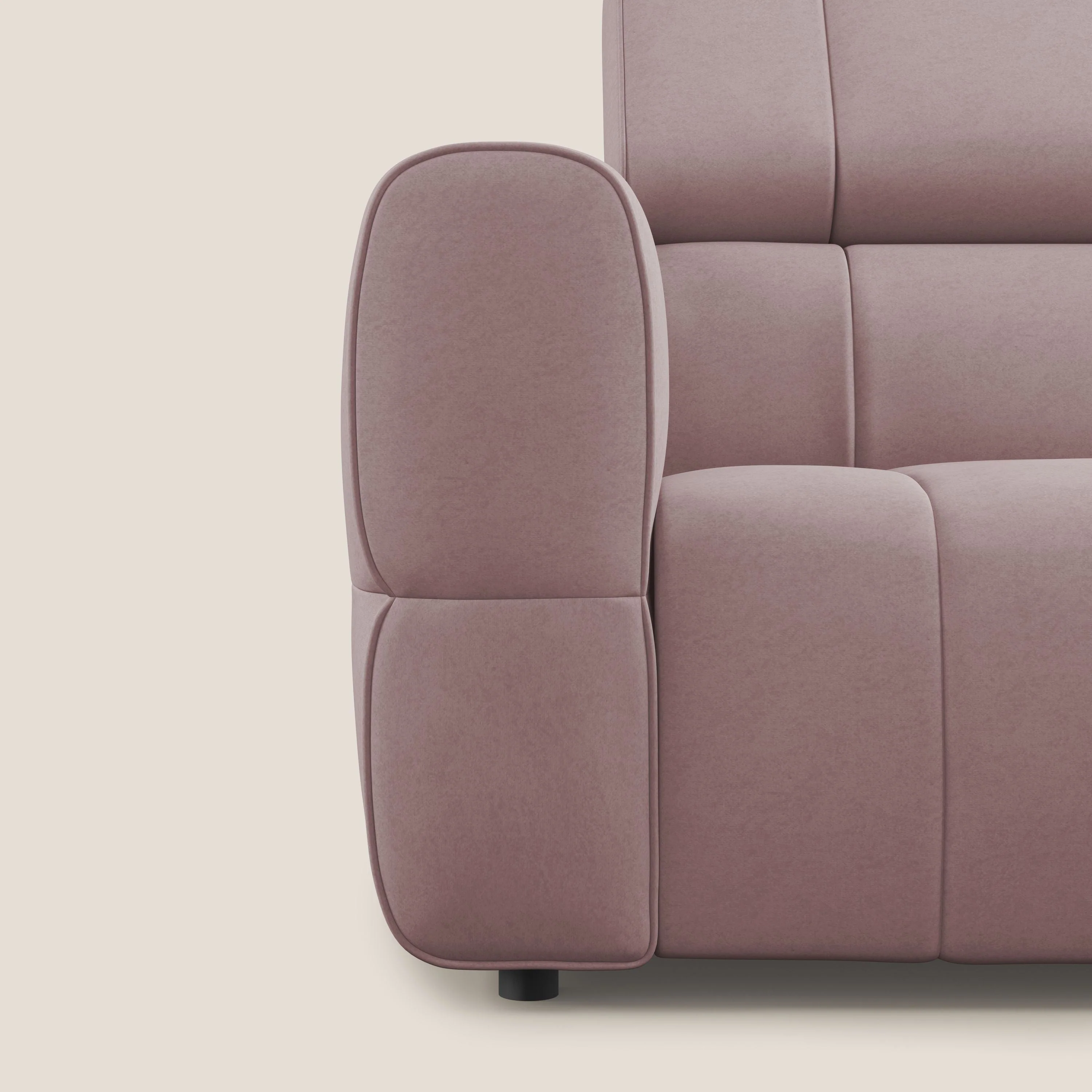 Giotto Canapé modulaire avec option relax électrique en microfibre imperméable effet velours T09 rose - Image 8