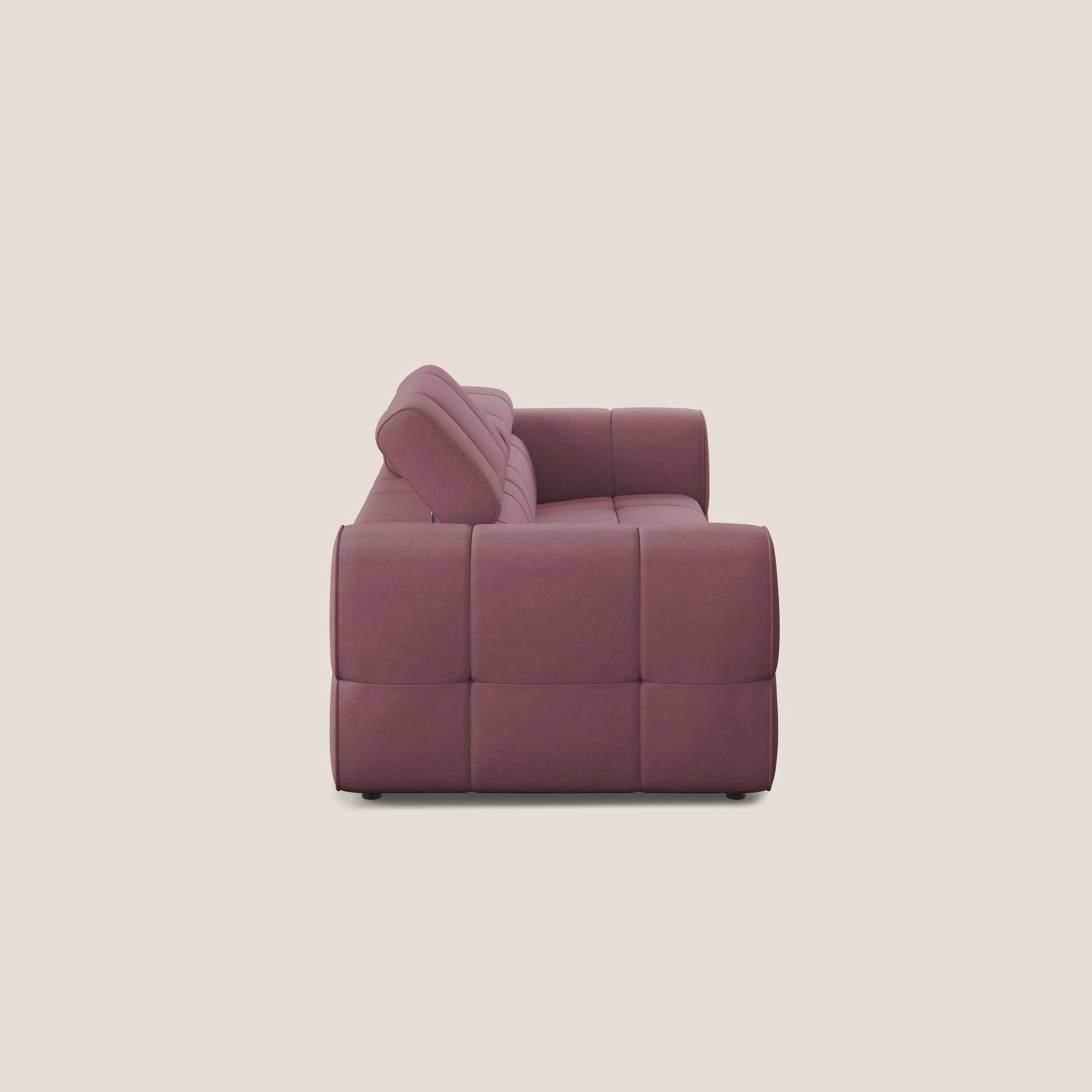 Giotto Canapé modulaire avec option relax électrique en microfibre imperméable effet velours T09 saumon - Image 4
