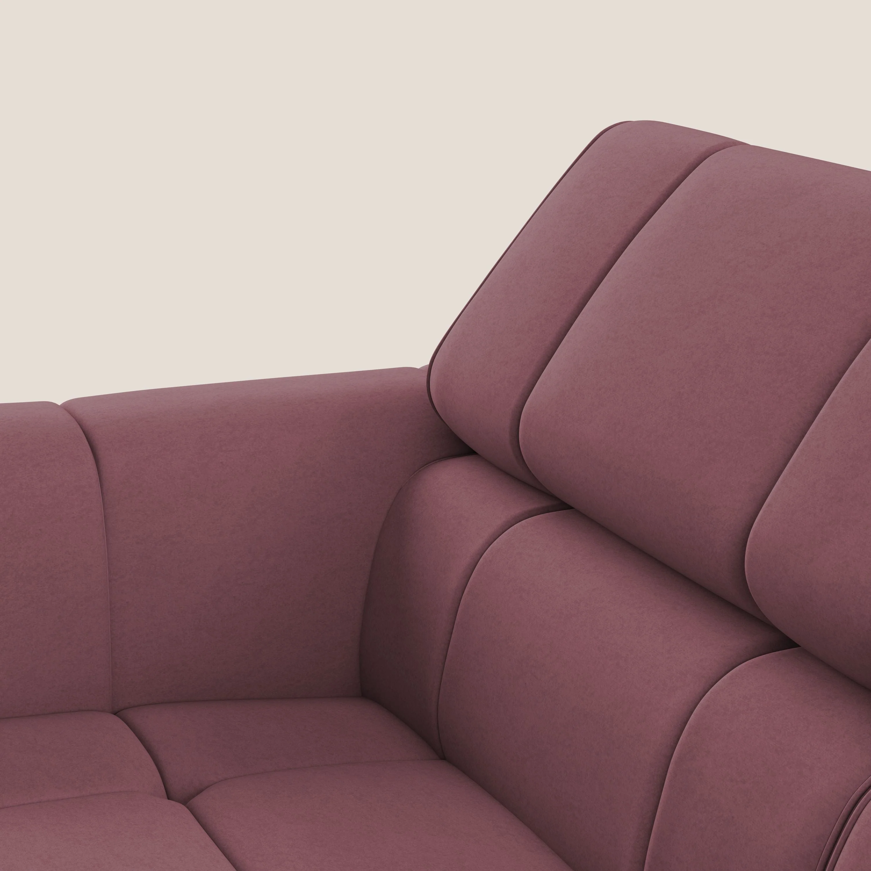 Giotto Canapé modulaire avec option relax électrique en microfibre imperméable effet velours T09 saumon - Image 7