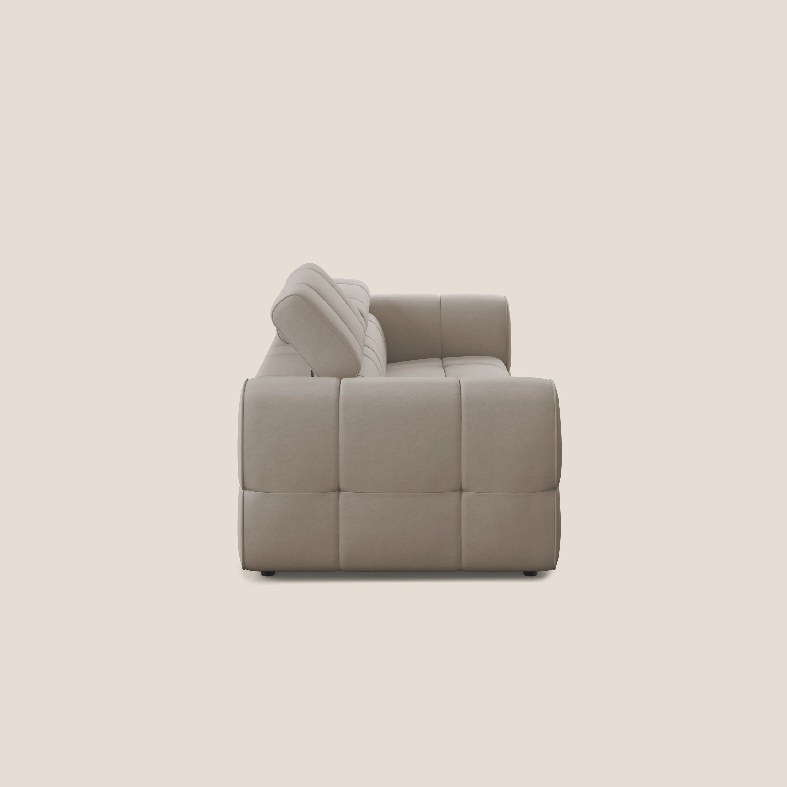 Giotto Canapé modulaire avec option relax électrique en microfibre imperméable effet velours T09 Taupe tortora - Image 4