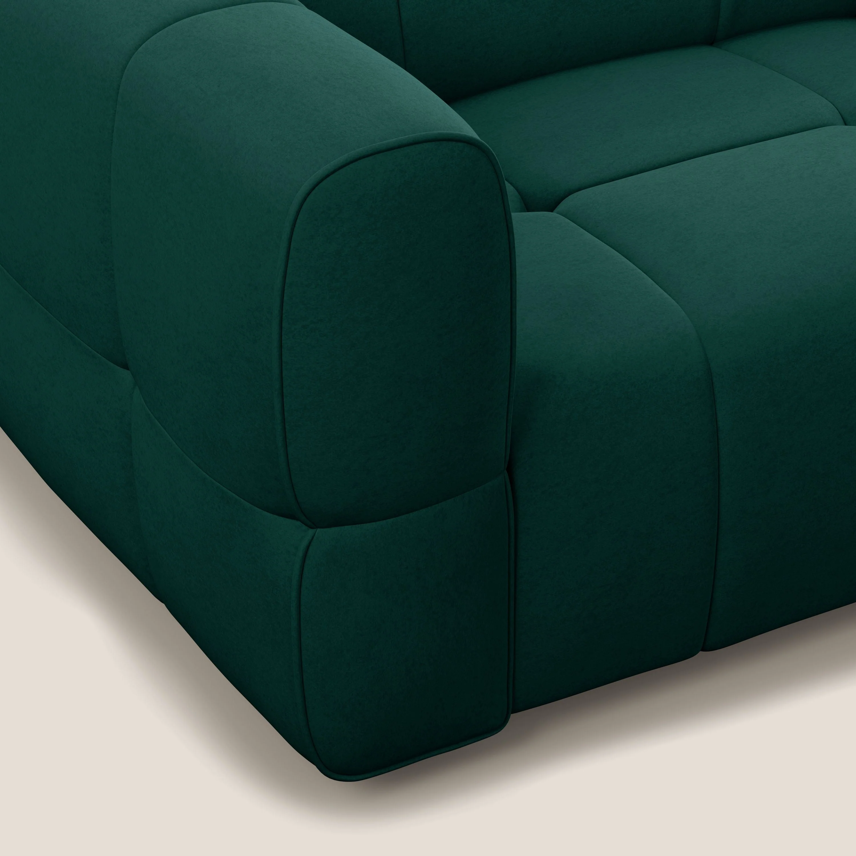 Giotto Canapé modulaire avec option relax électrique en microfibre imperméable effet velours T09 vert - Image 6