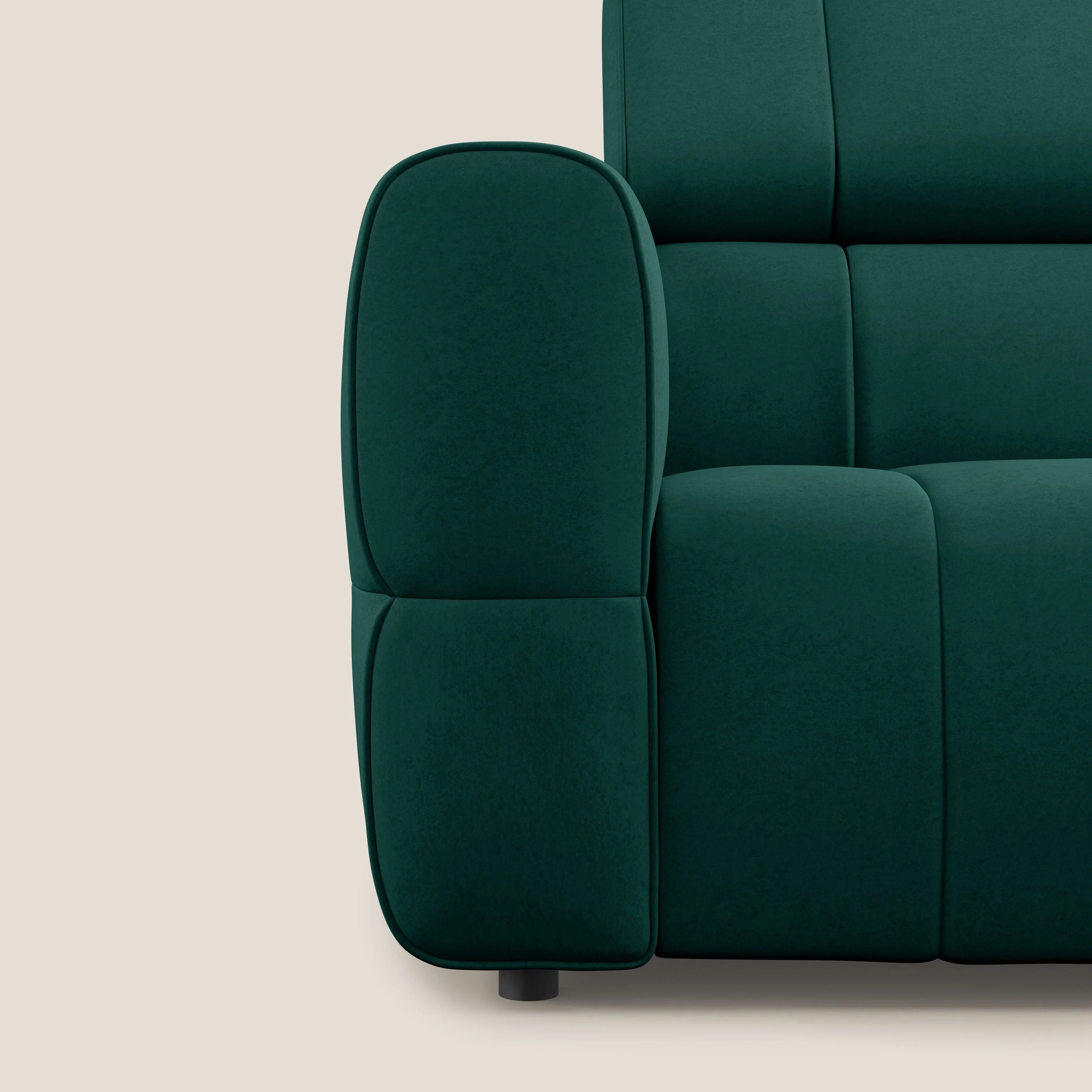 Giotto Canapé modulaire avec option relax électrique en microfibre imperméable effet velours T09 vert - Image 8
