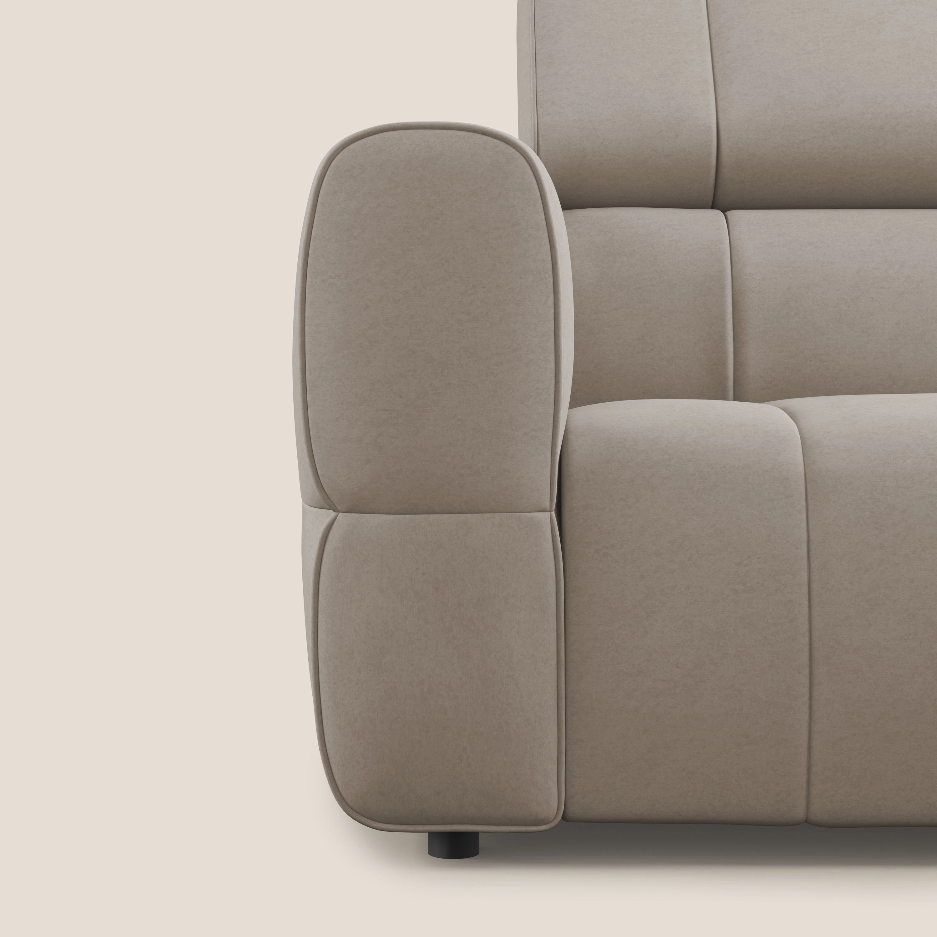 Giotto Canapé terminal avec option relax électrique en microfibre imperméable effet velours  T09 Taupe tortora - Image 10