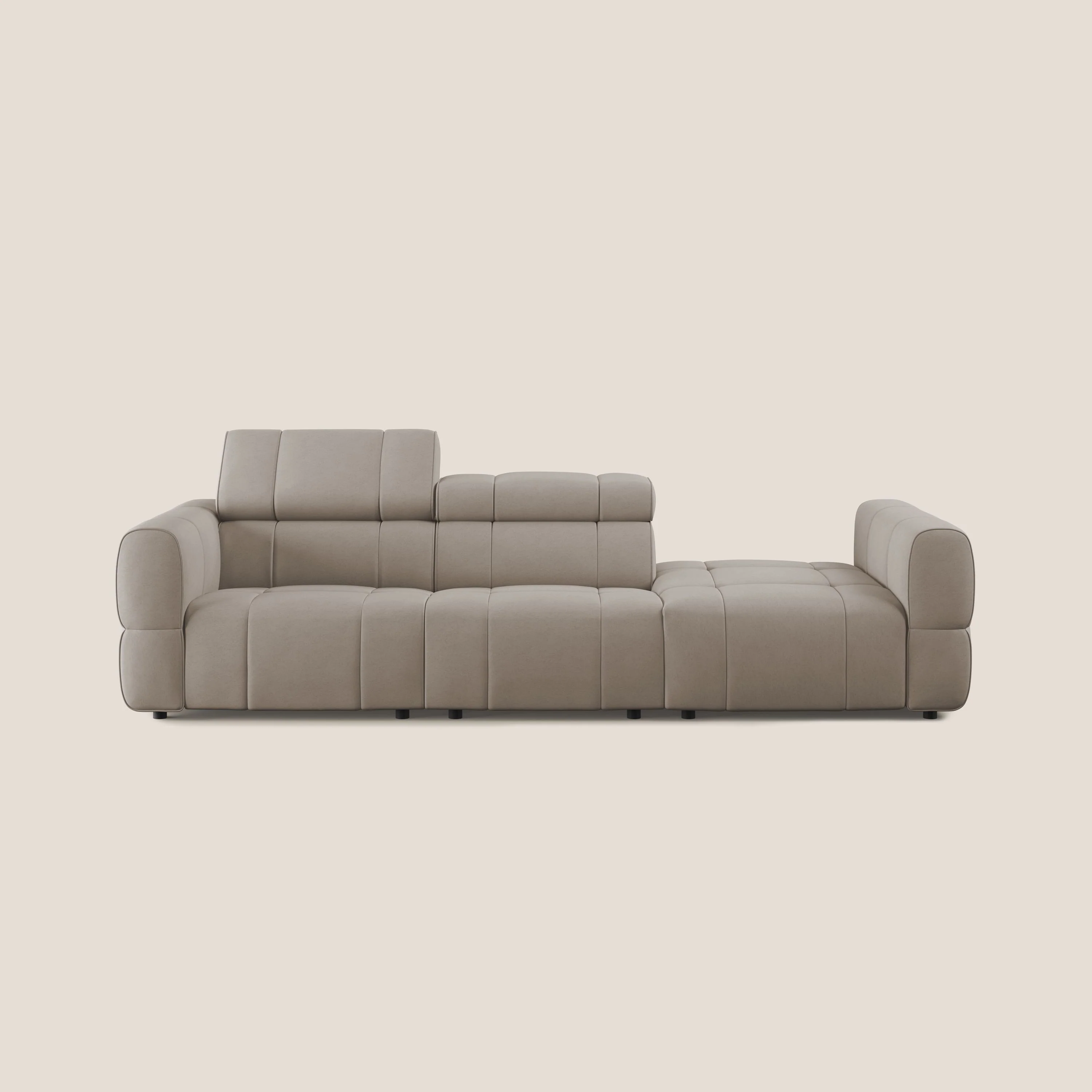 Giotto Canapé terminal avec option relax électrique en microfibre imperméable effet velours  T09 Taupe tortora - Image 11