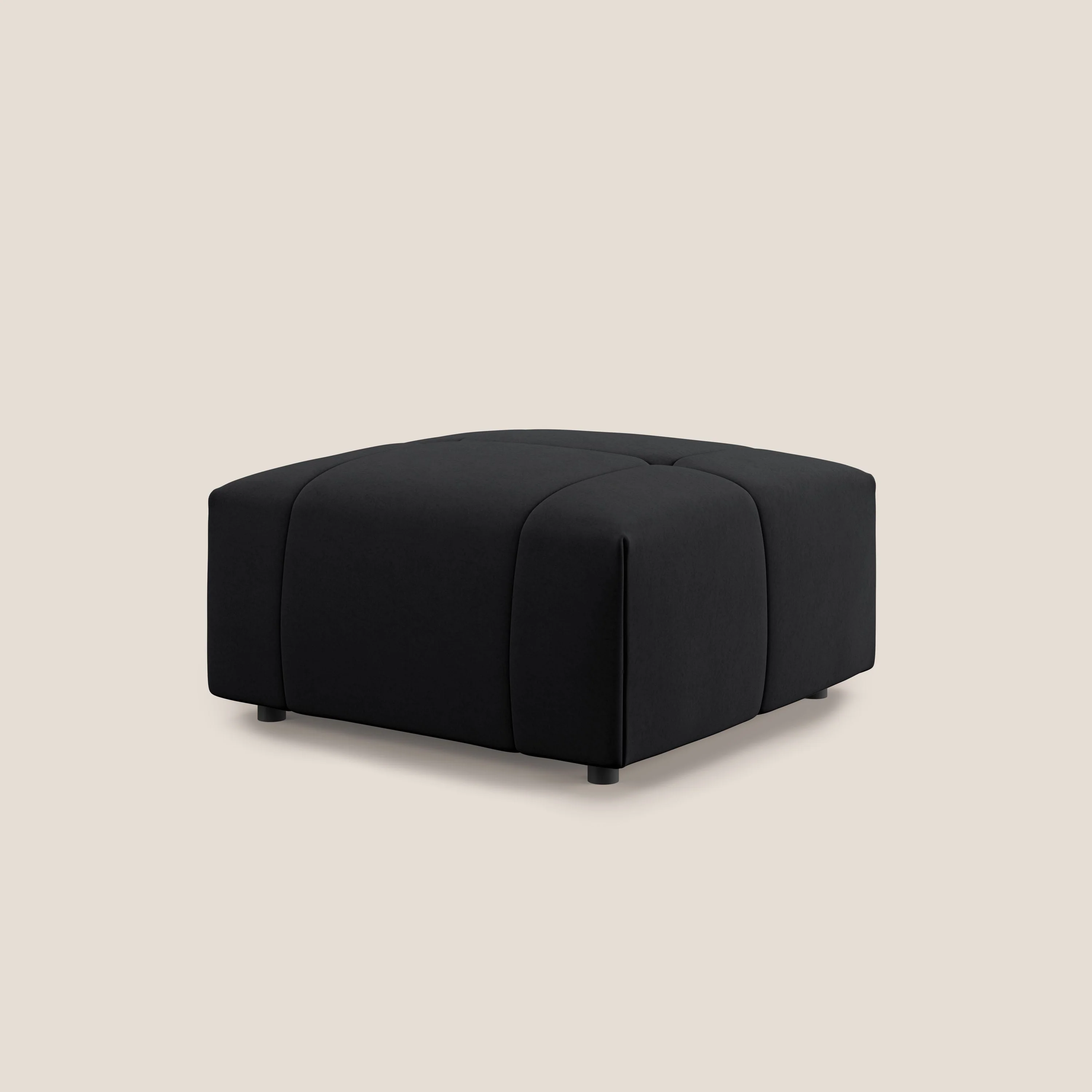 Giotto pouf en velours doux et imperméable T09 anthracite - Image 4