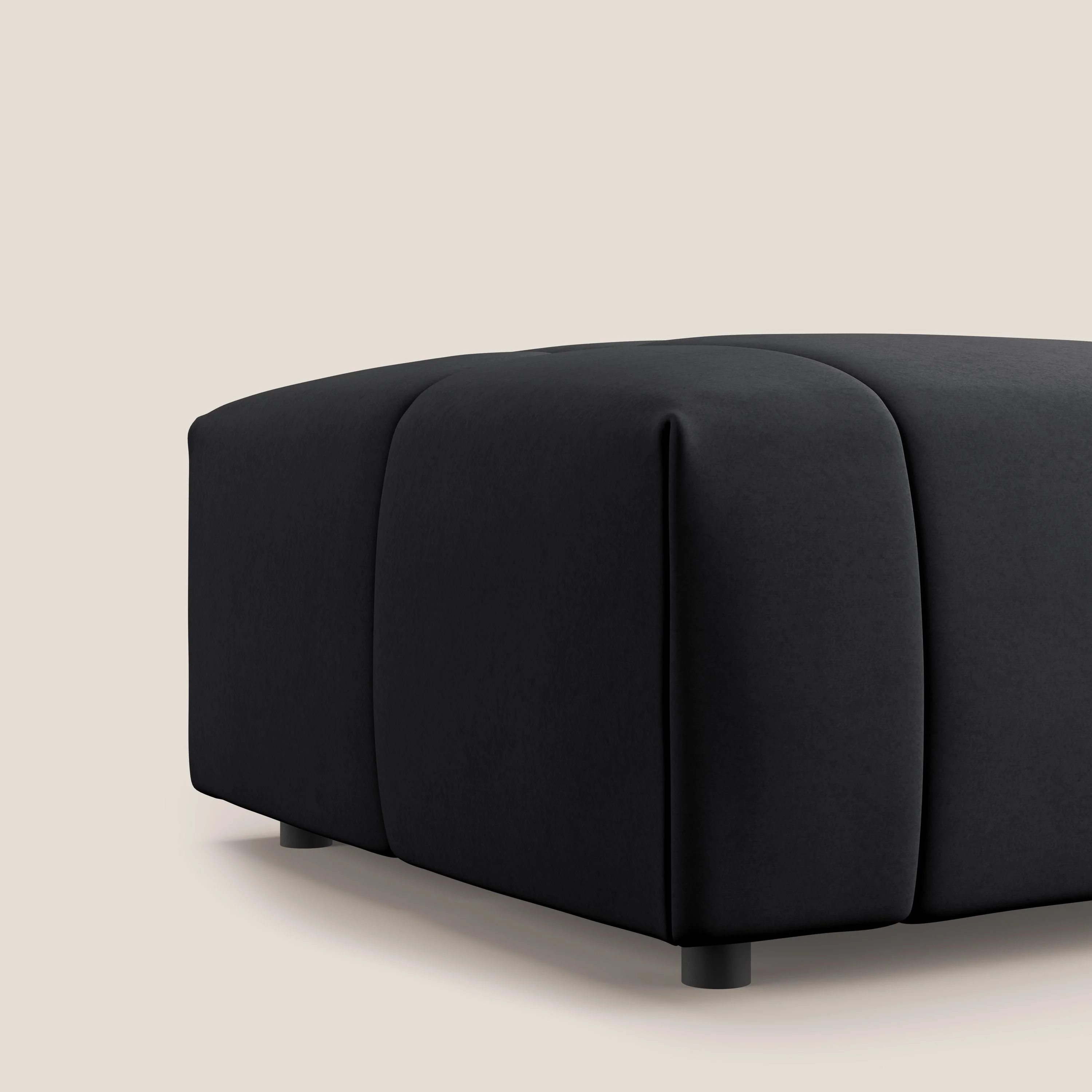 Giotto pouf en velours doux et imperméable T09 anthracite - Image 5