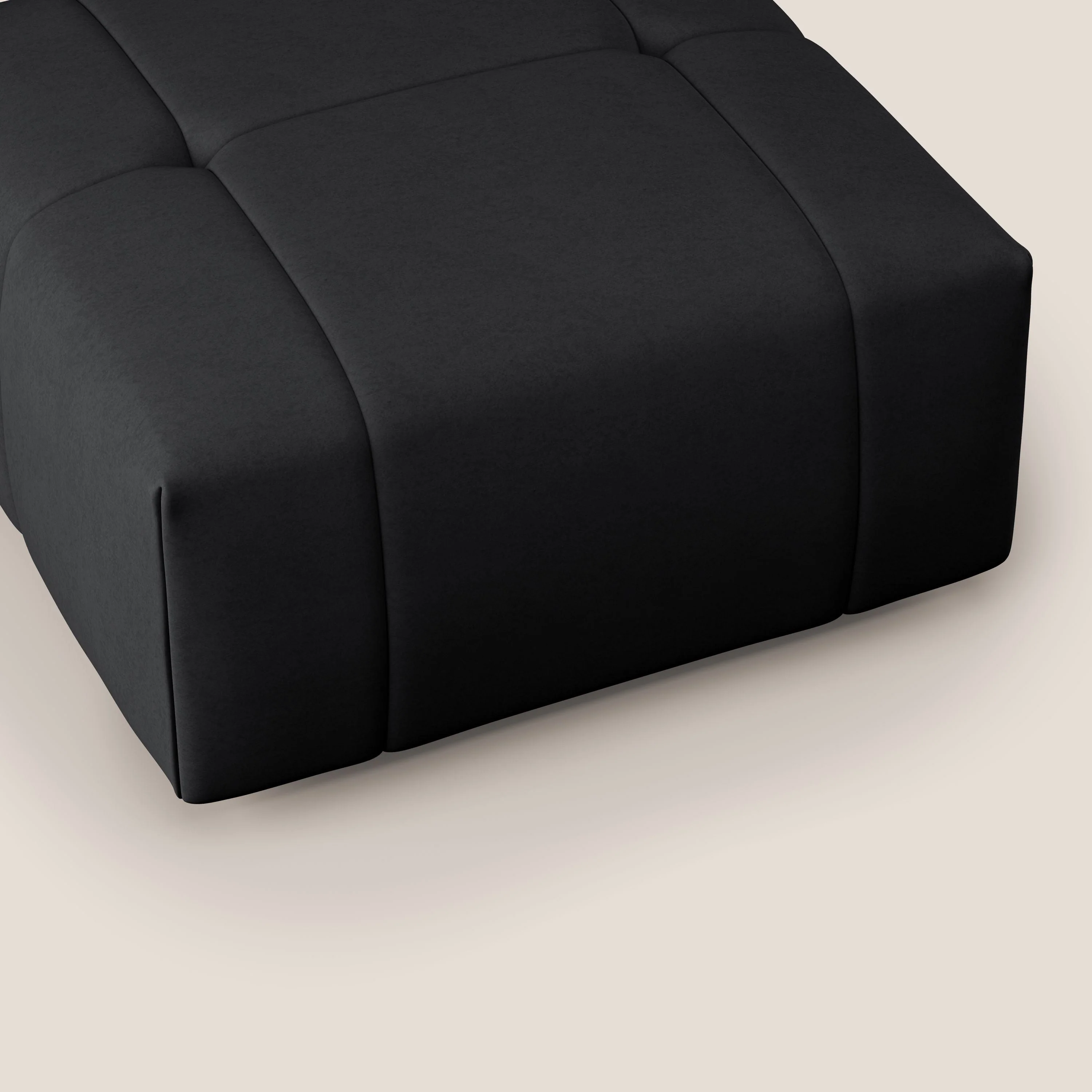 Giotto pouf en velours doux et imperméable T09 anthracite - Image 6
