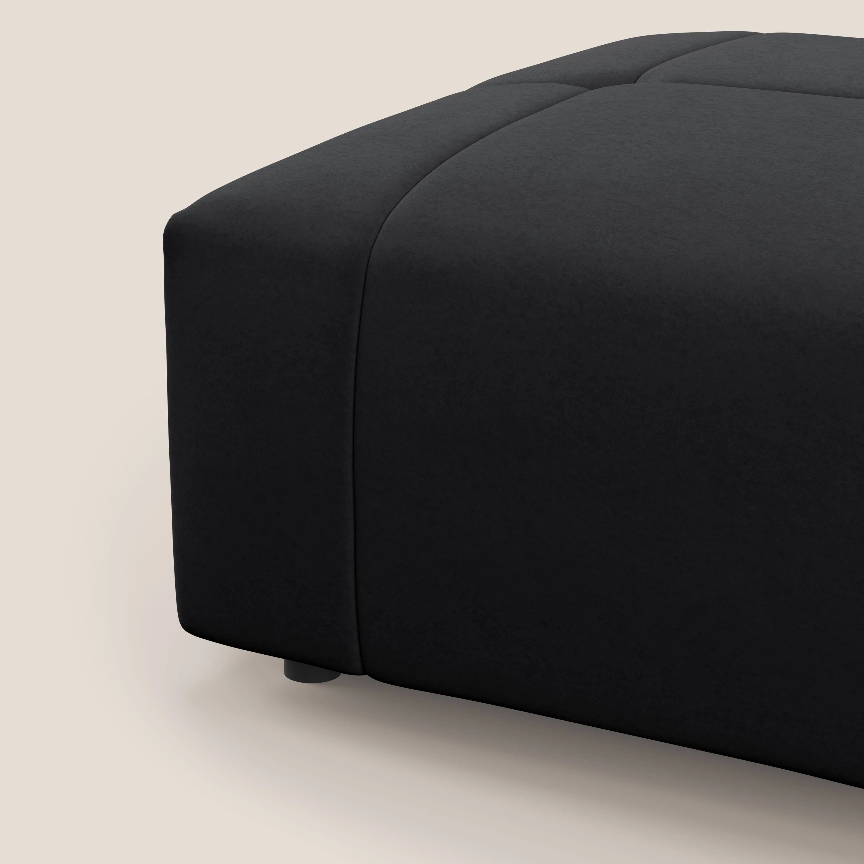 Giotto pouf en velours doux et imperméable T09 anthracite - Image 7