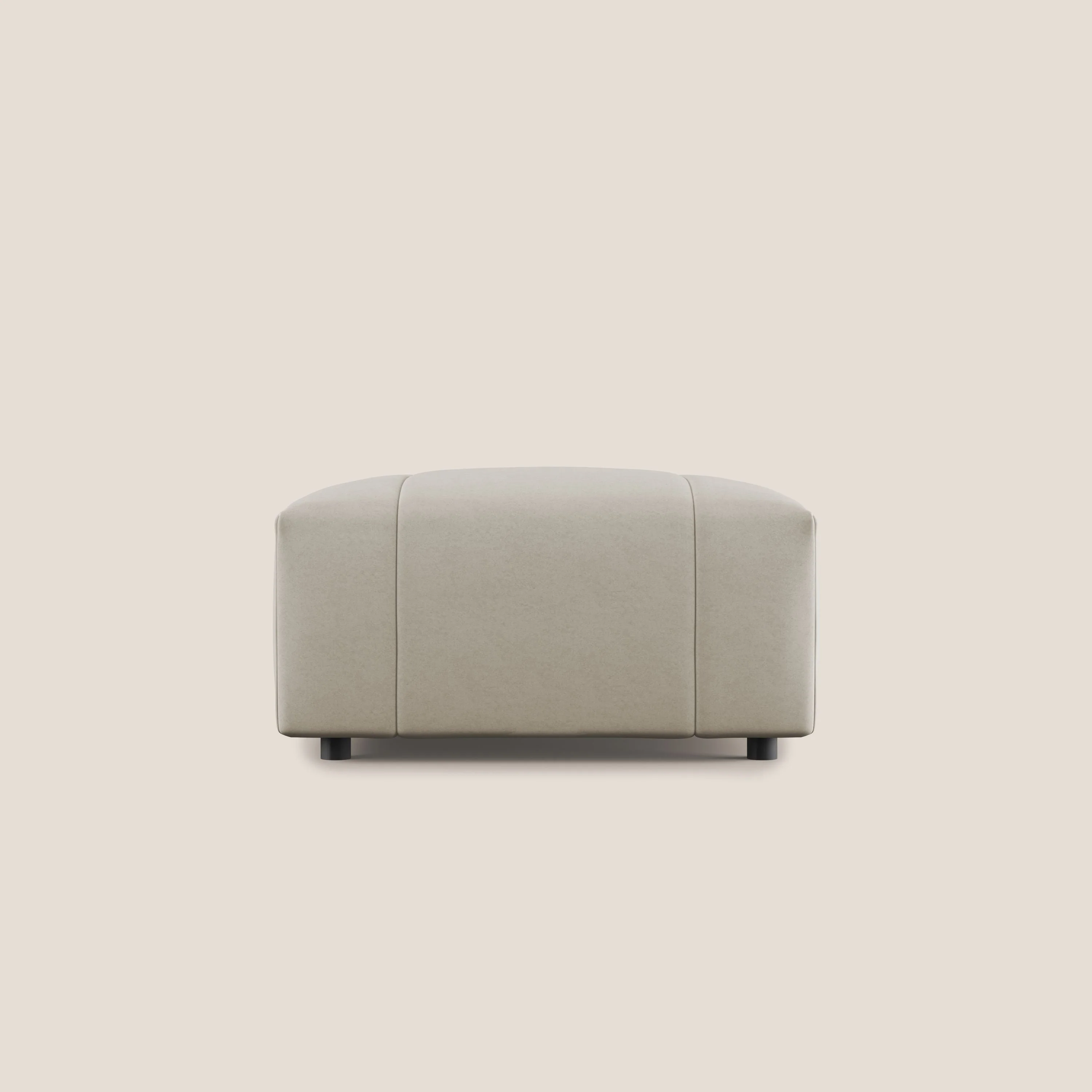 Giotto pouf en velours doux et imperméable T09 beige