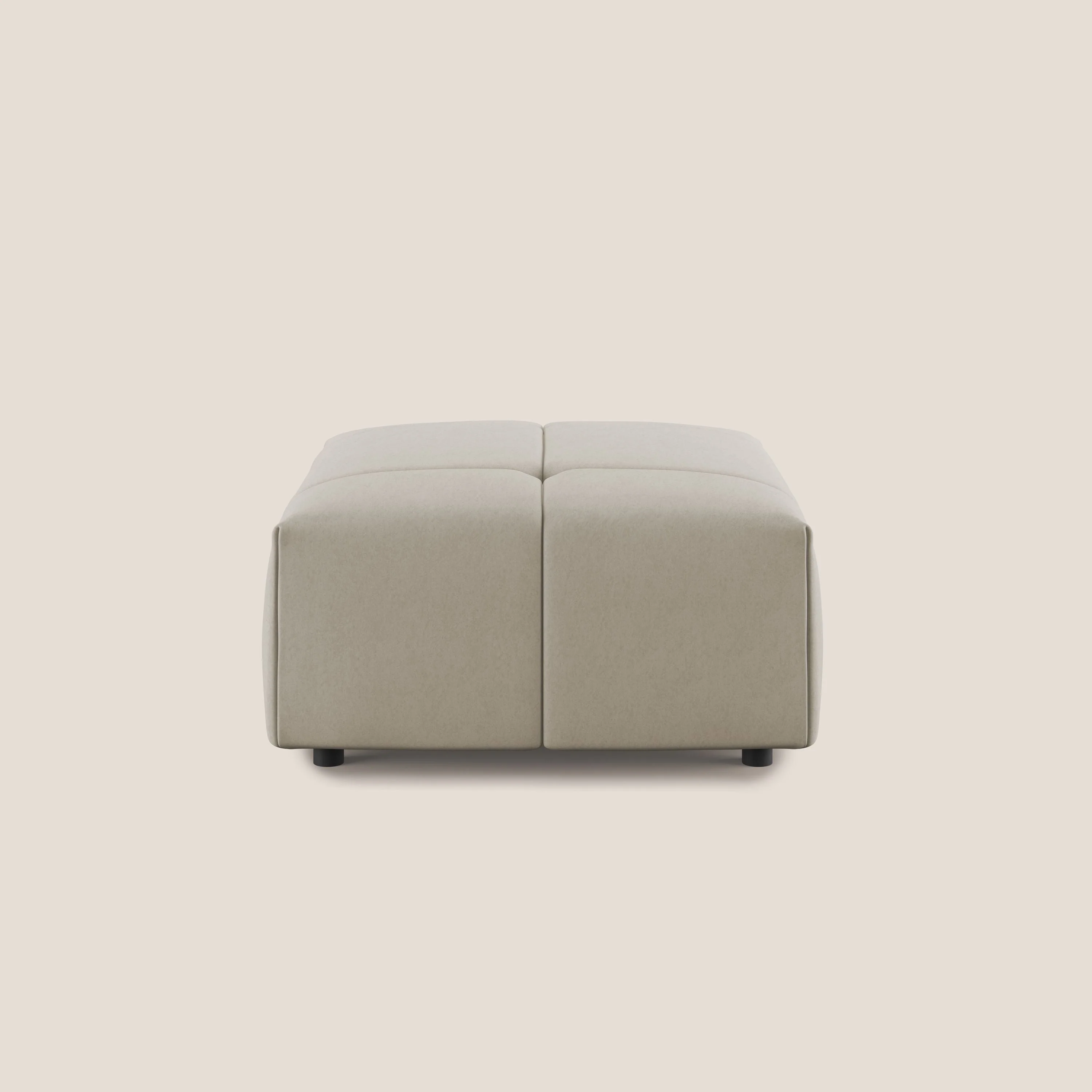 Giotto pouf en velours doux et imperméable T09 beige - Image 3