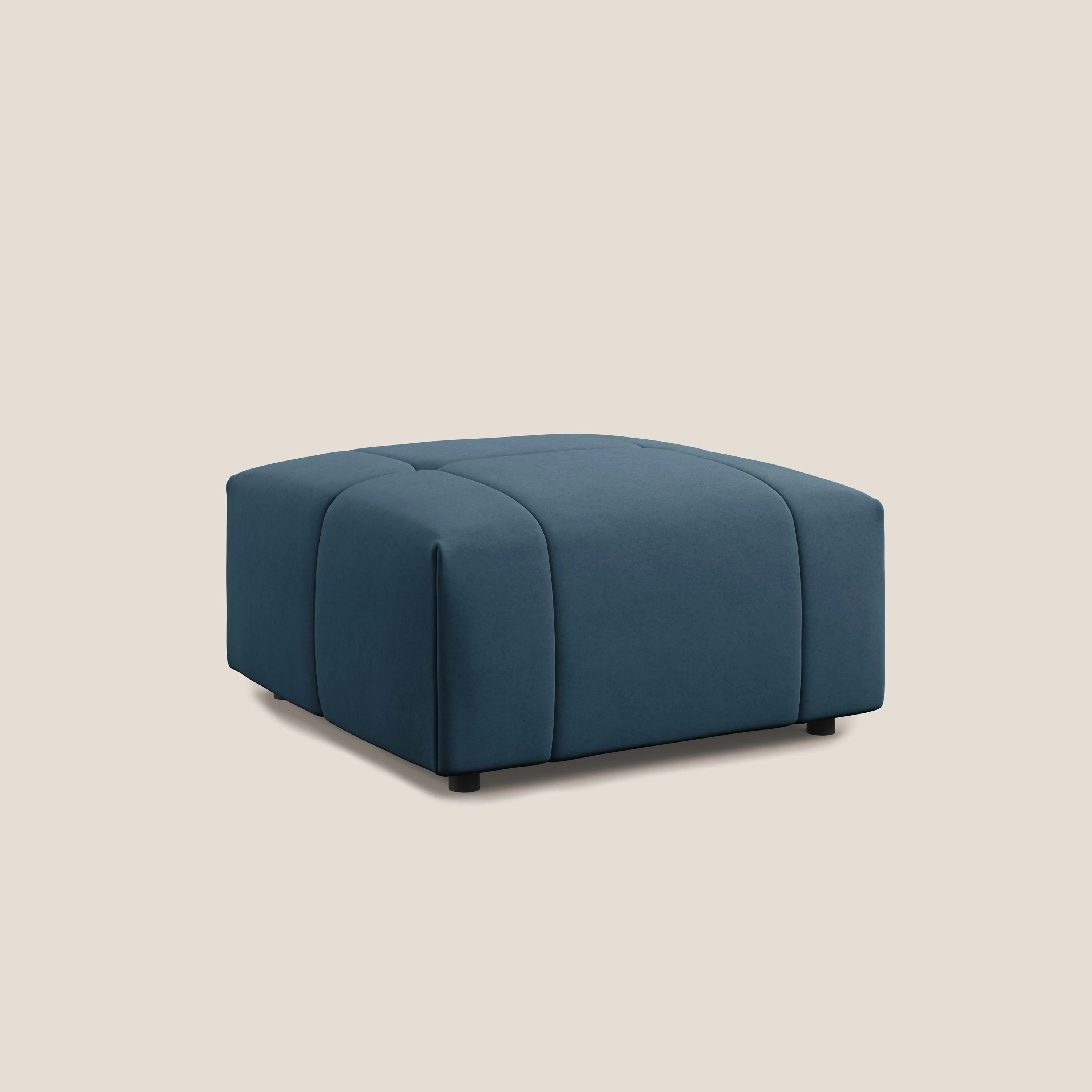 Giotto pouf en velours doux et imperméable T09 bleu - Image 2