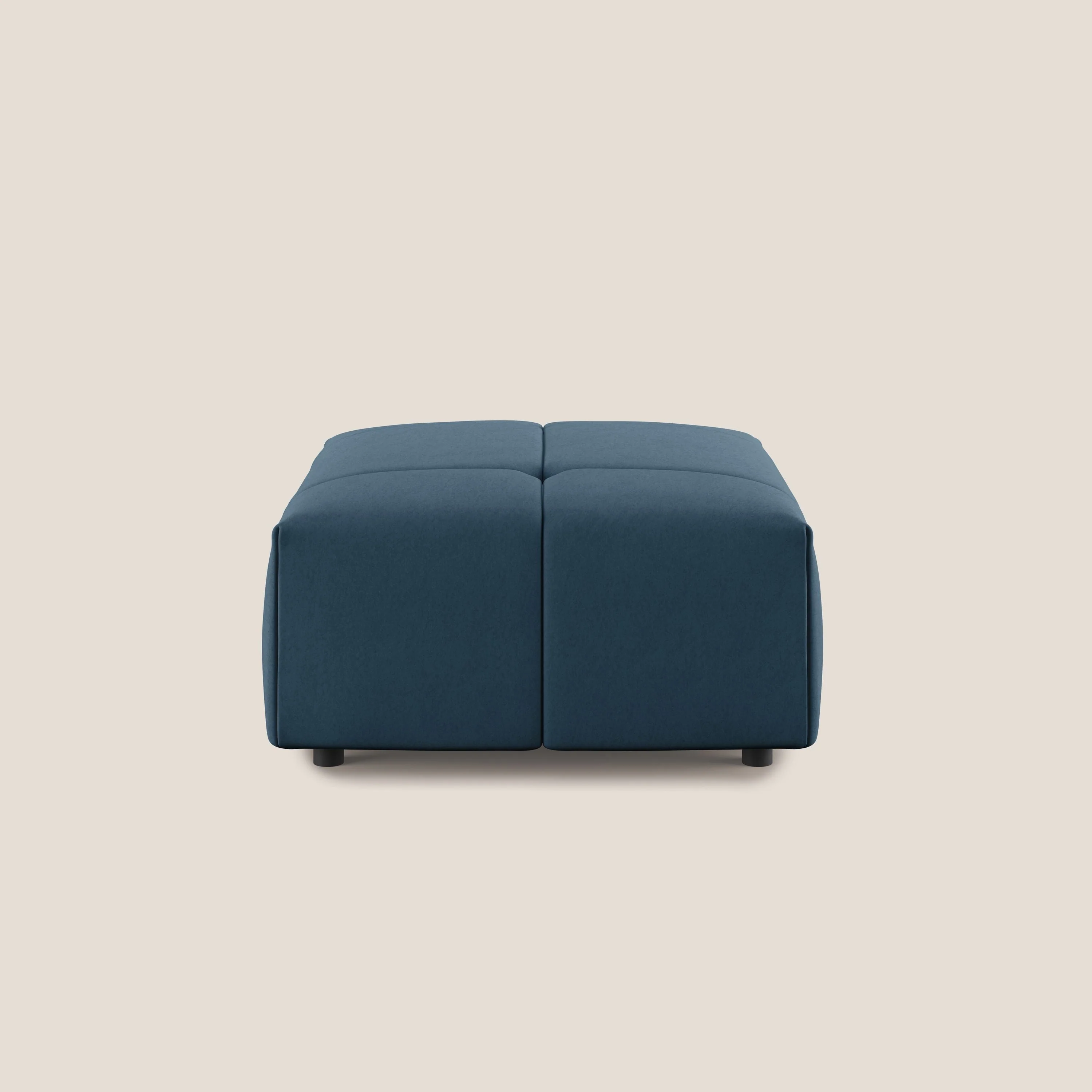 Giotto pouf en velours doux et imperméable T09 bleu - Image 3