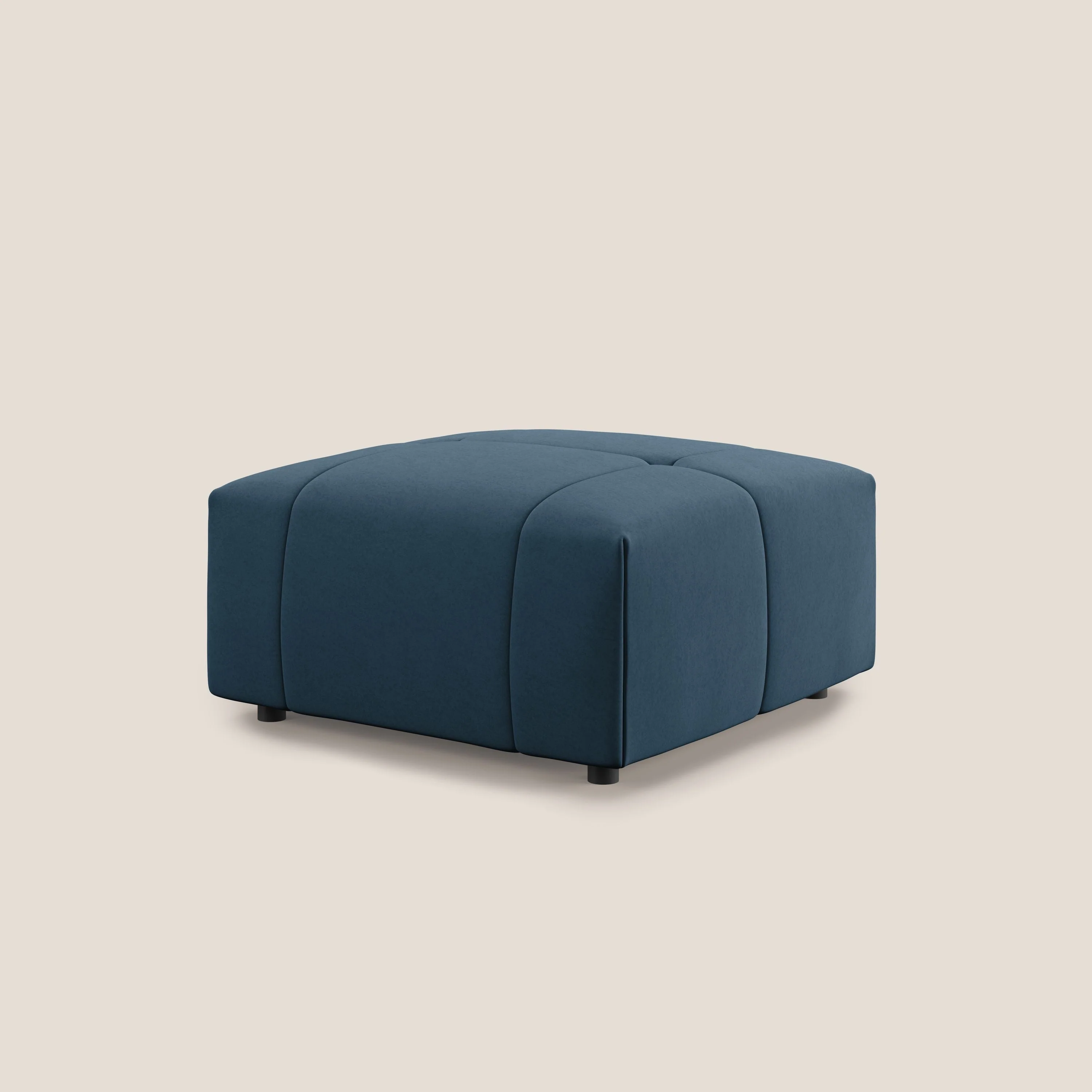 Giotto pouf en velours doux et imperméable T09 bleu - Image 4
