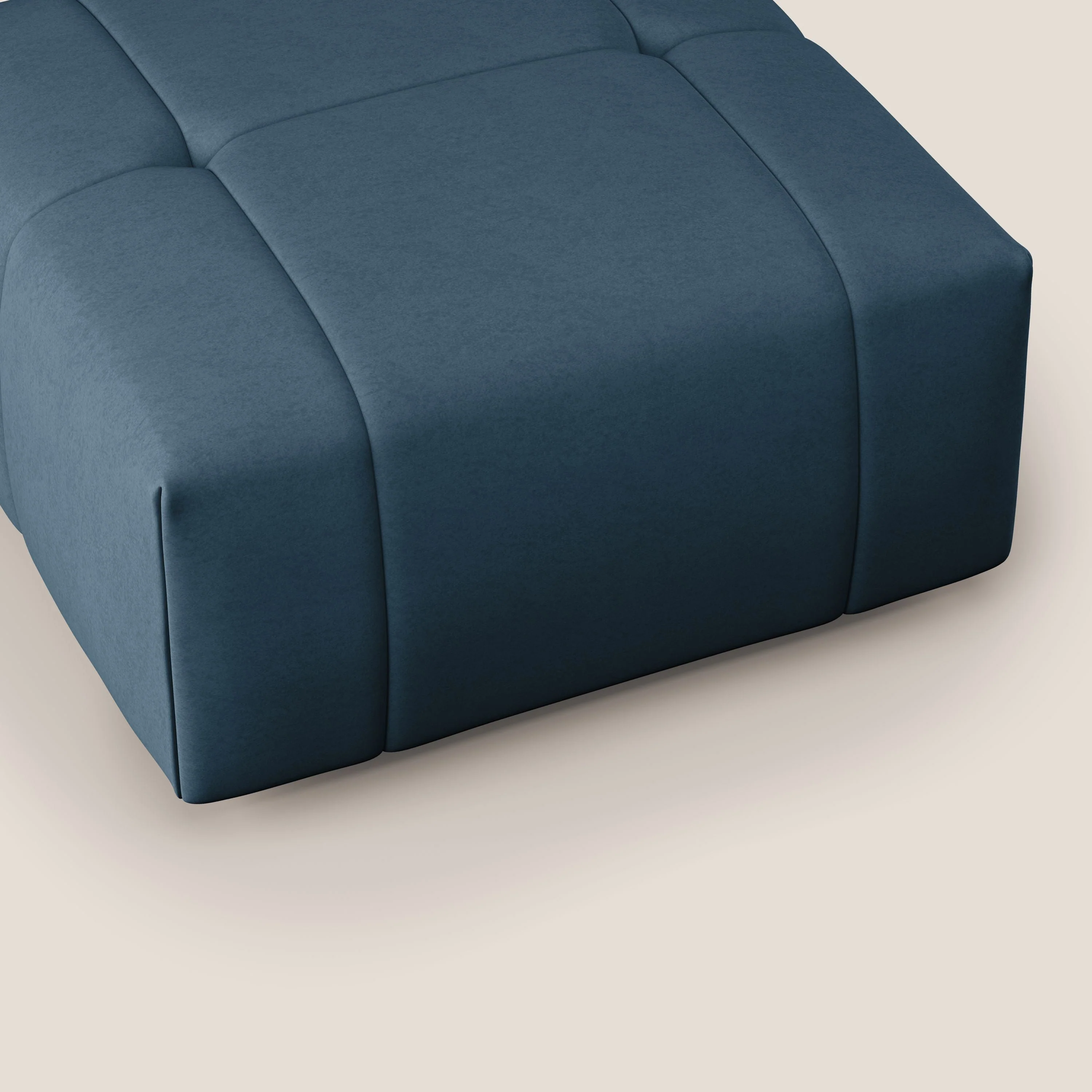 Giotto pouf en velours doux et imperméable T09 bleu - Image 6