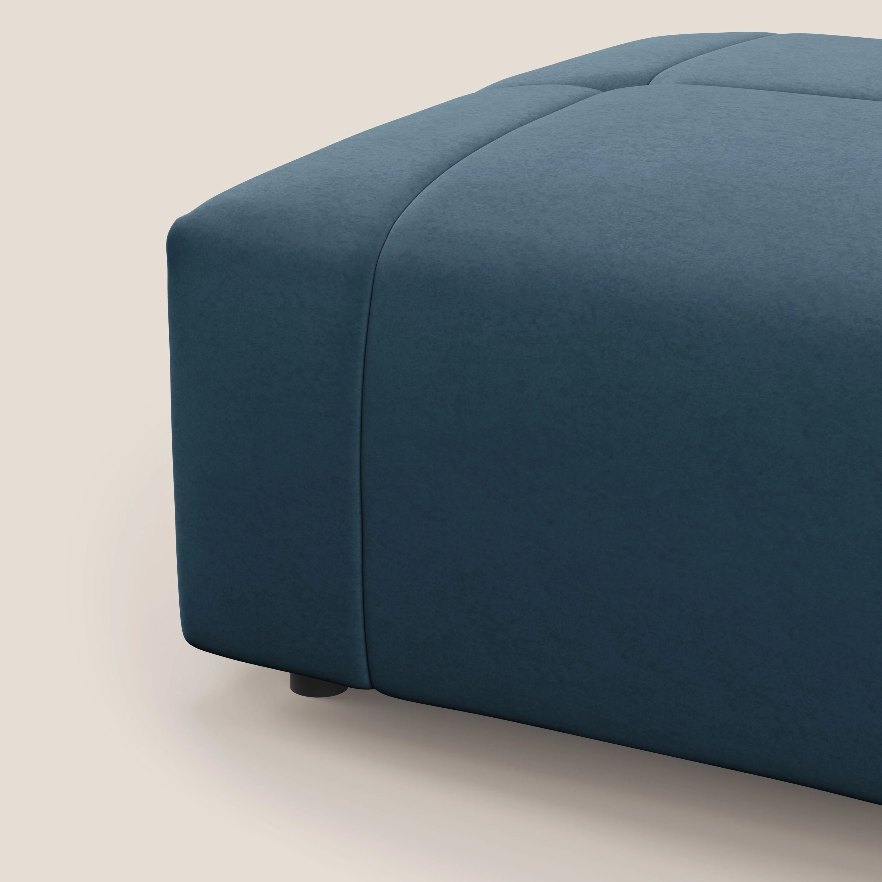 Giotto pouf en velours doux et imperméable T09 bleu - Image 7