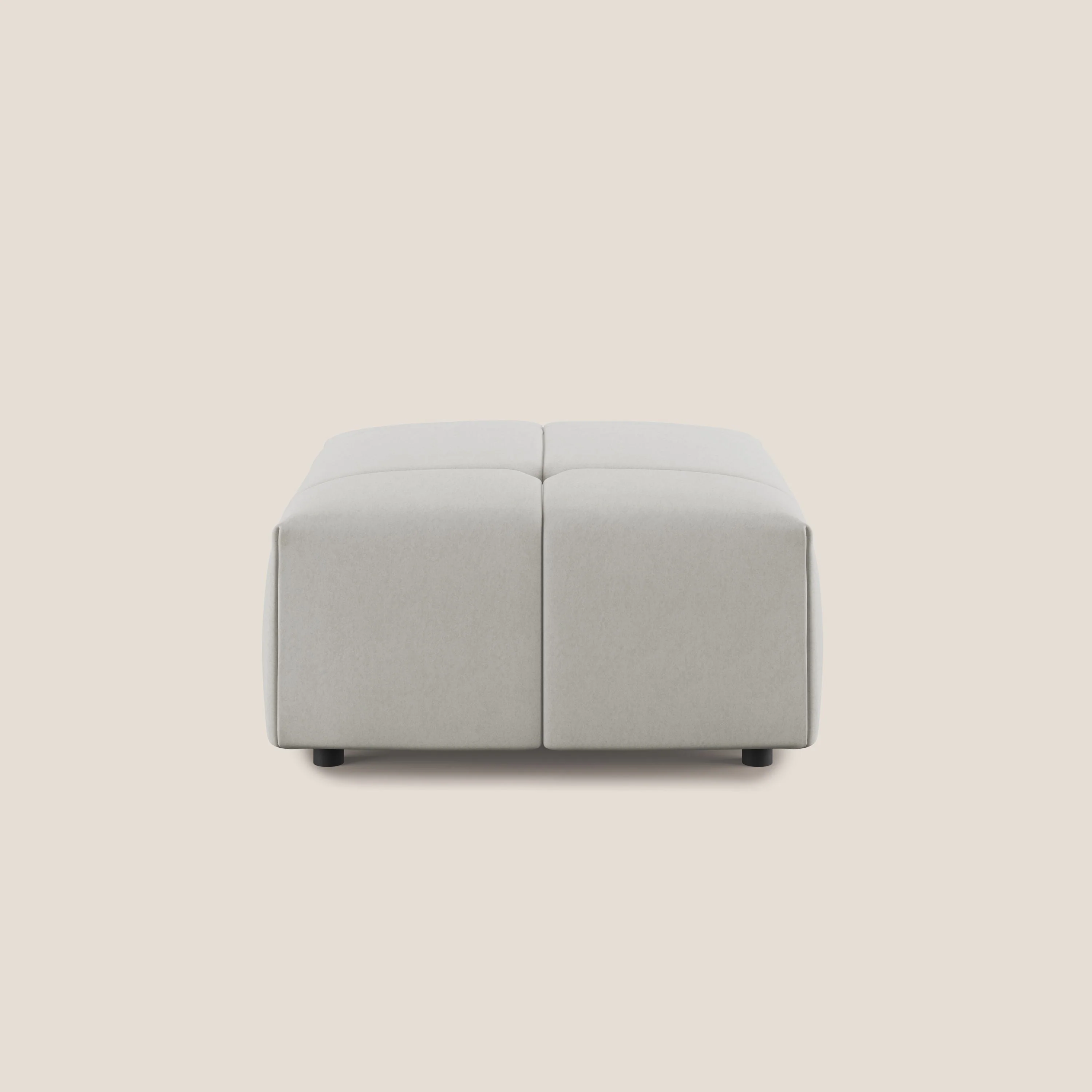 Giotto pouf en velours doux et imperméable T09 crème - Image 3