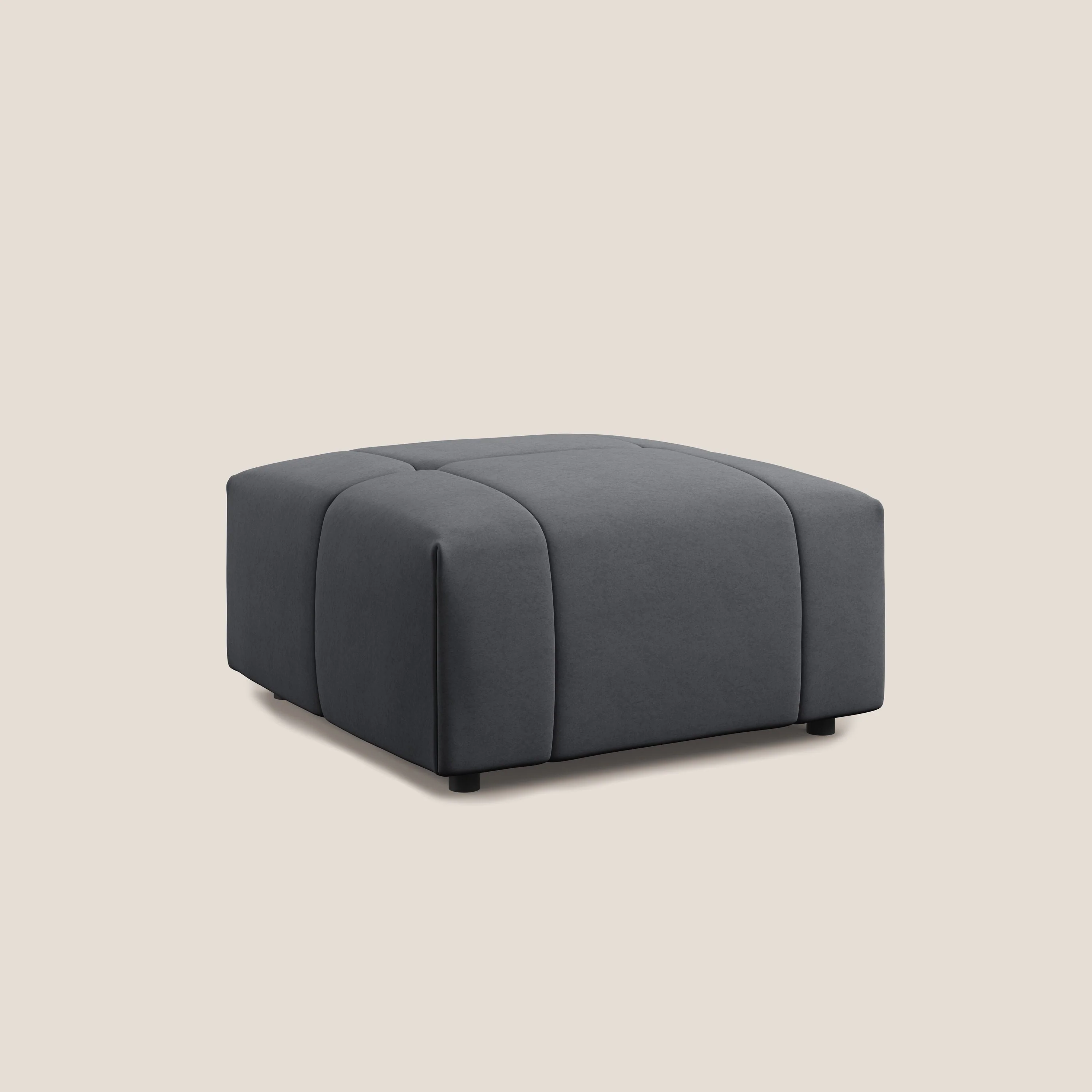 Giotto pouf en velours doux et imperméable T09 gris - Image 2