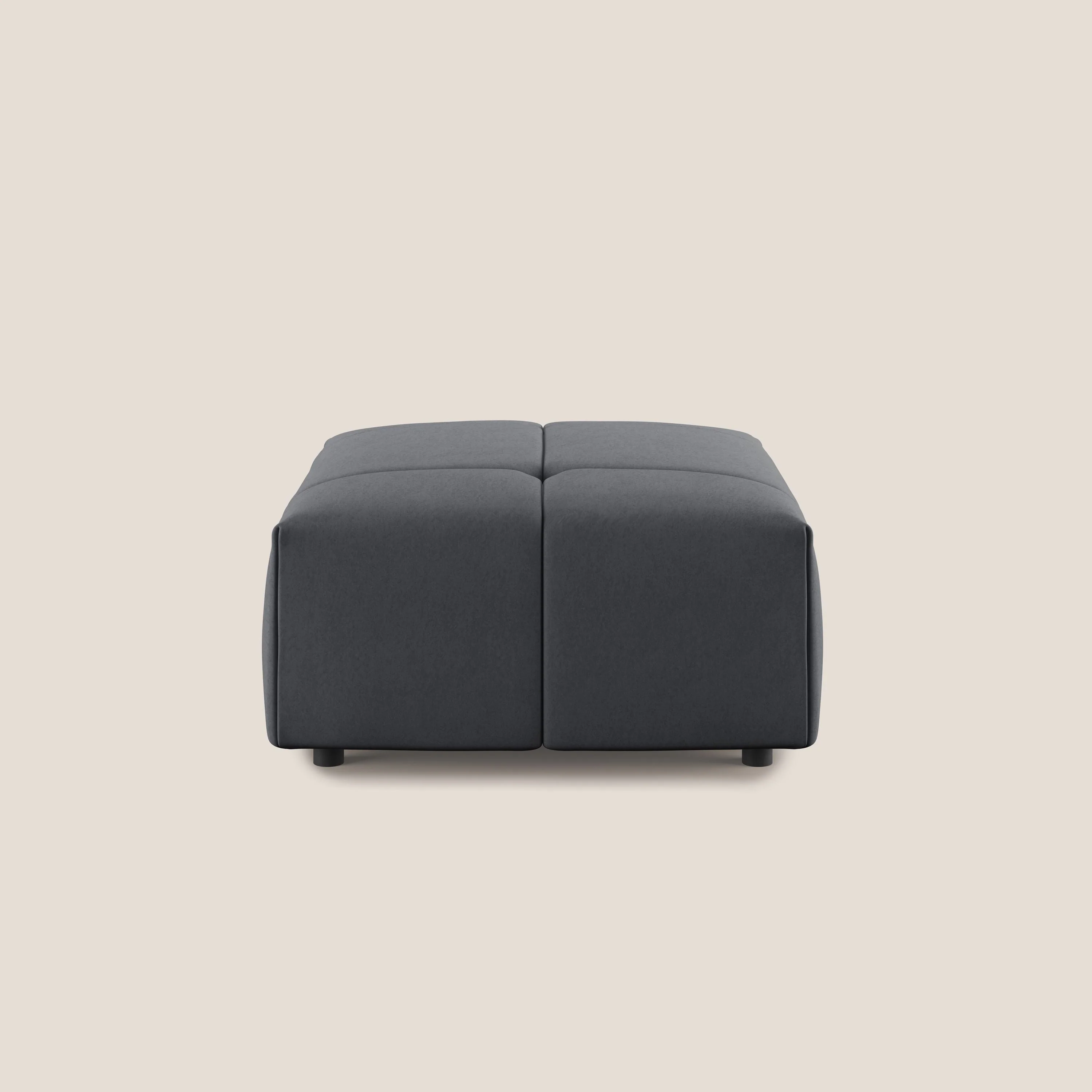 Giotto pouf en velours doux et imperméable T09 gris - Image 3