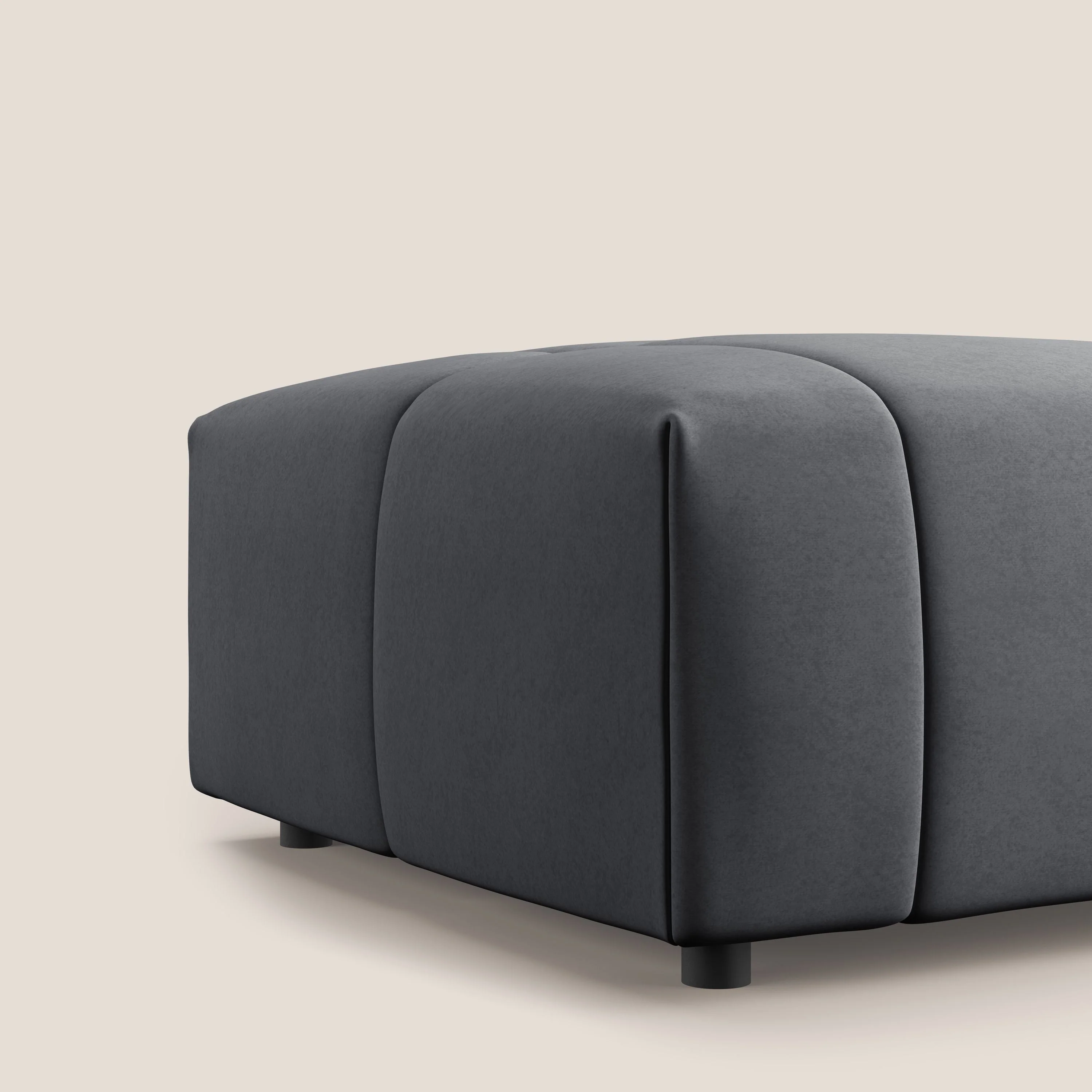Giotto pouf en velours doux et imperméable T09 gris - Image 5