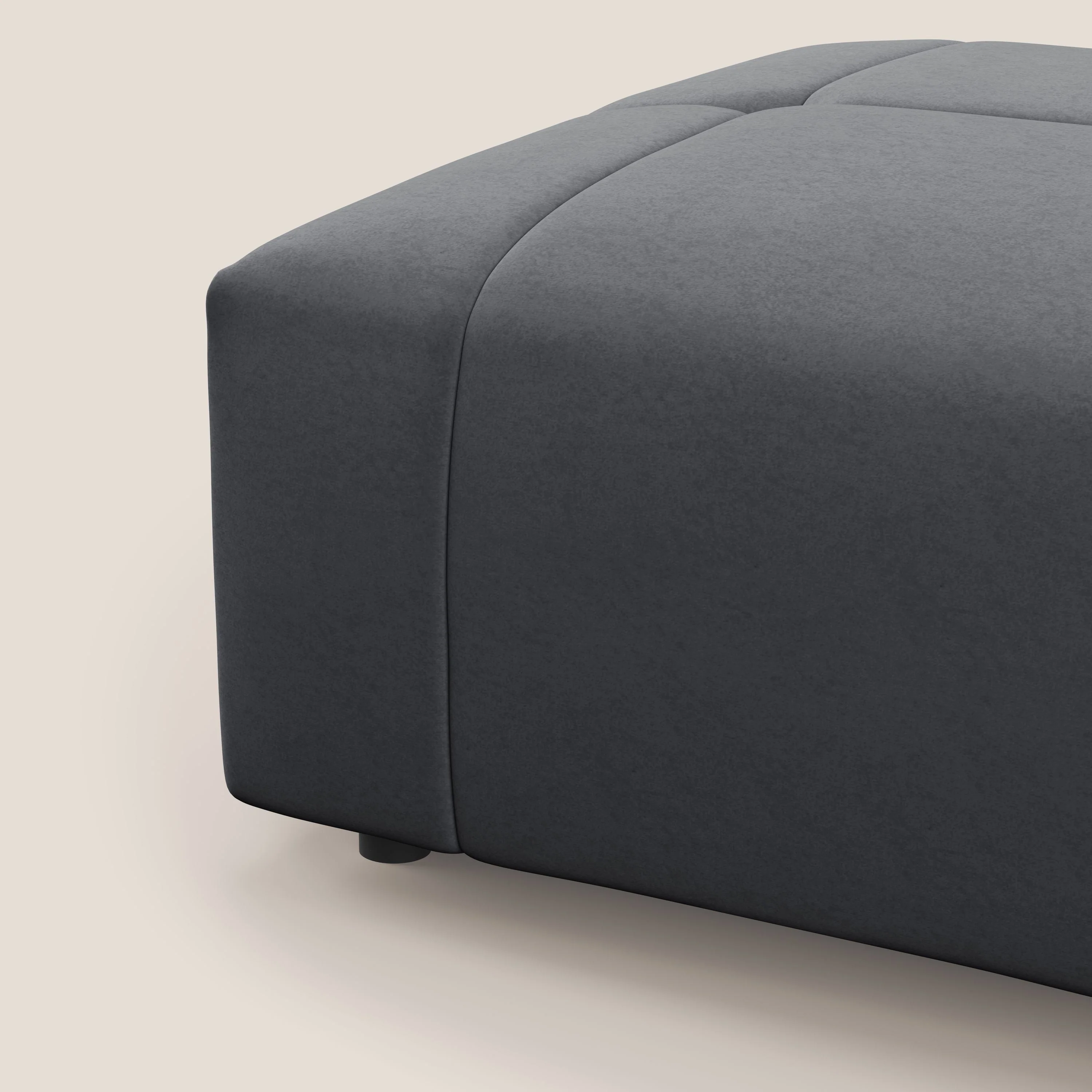 Giotto pouf en velours doux et imperméable T09 gris - Image 7