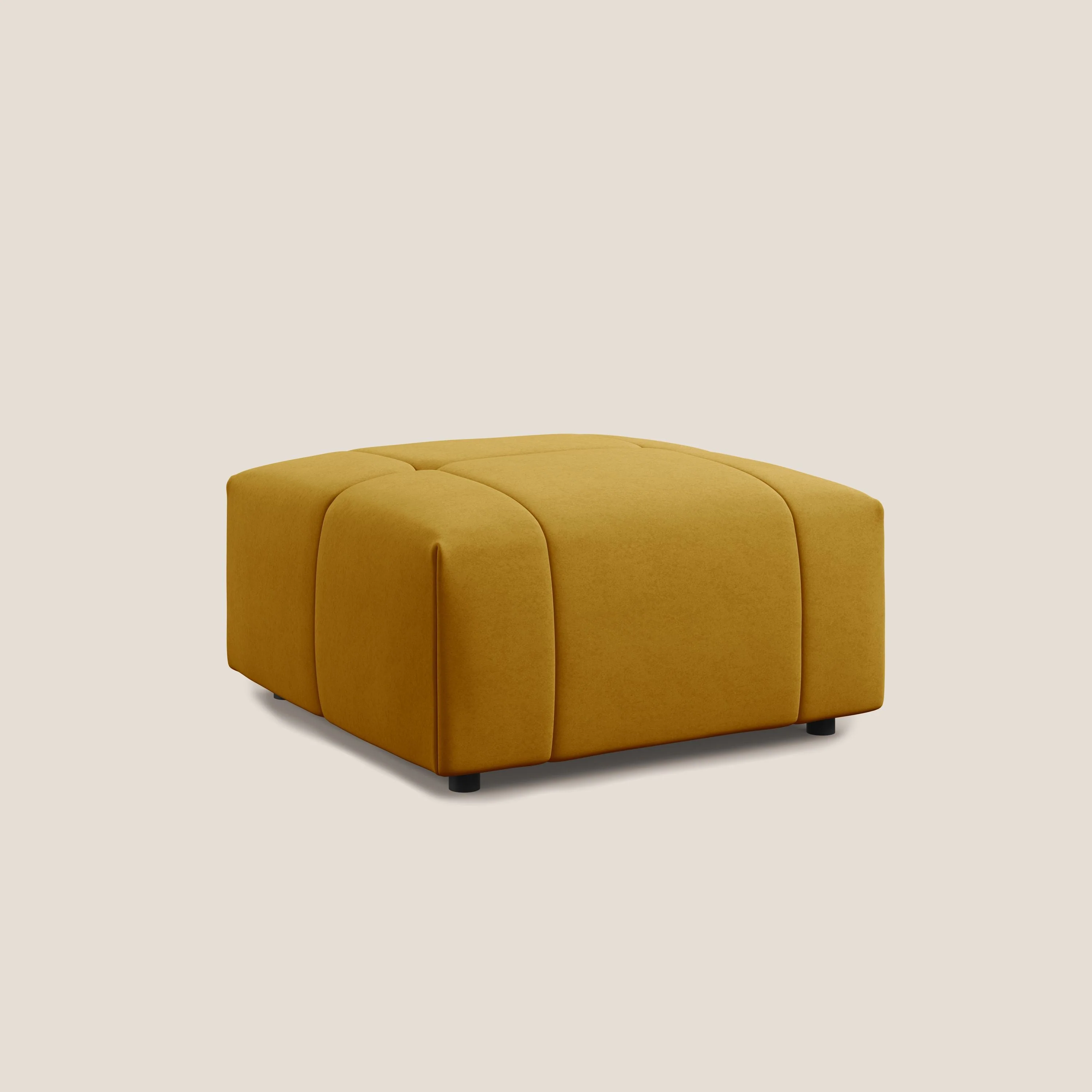 Giotto pouf en velours doux et imperméable T09 jaune - Image 2