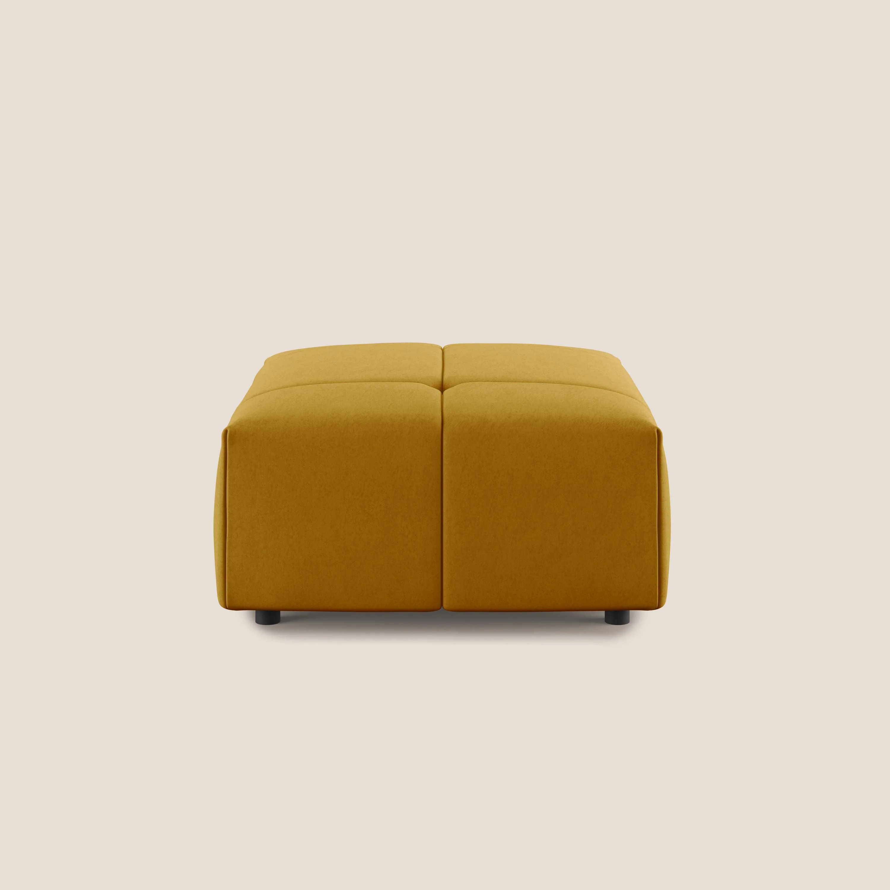 Giotto pouf en velours doux et imperméable T09 jaune - Image 3