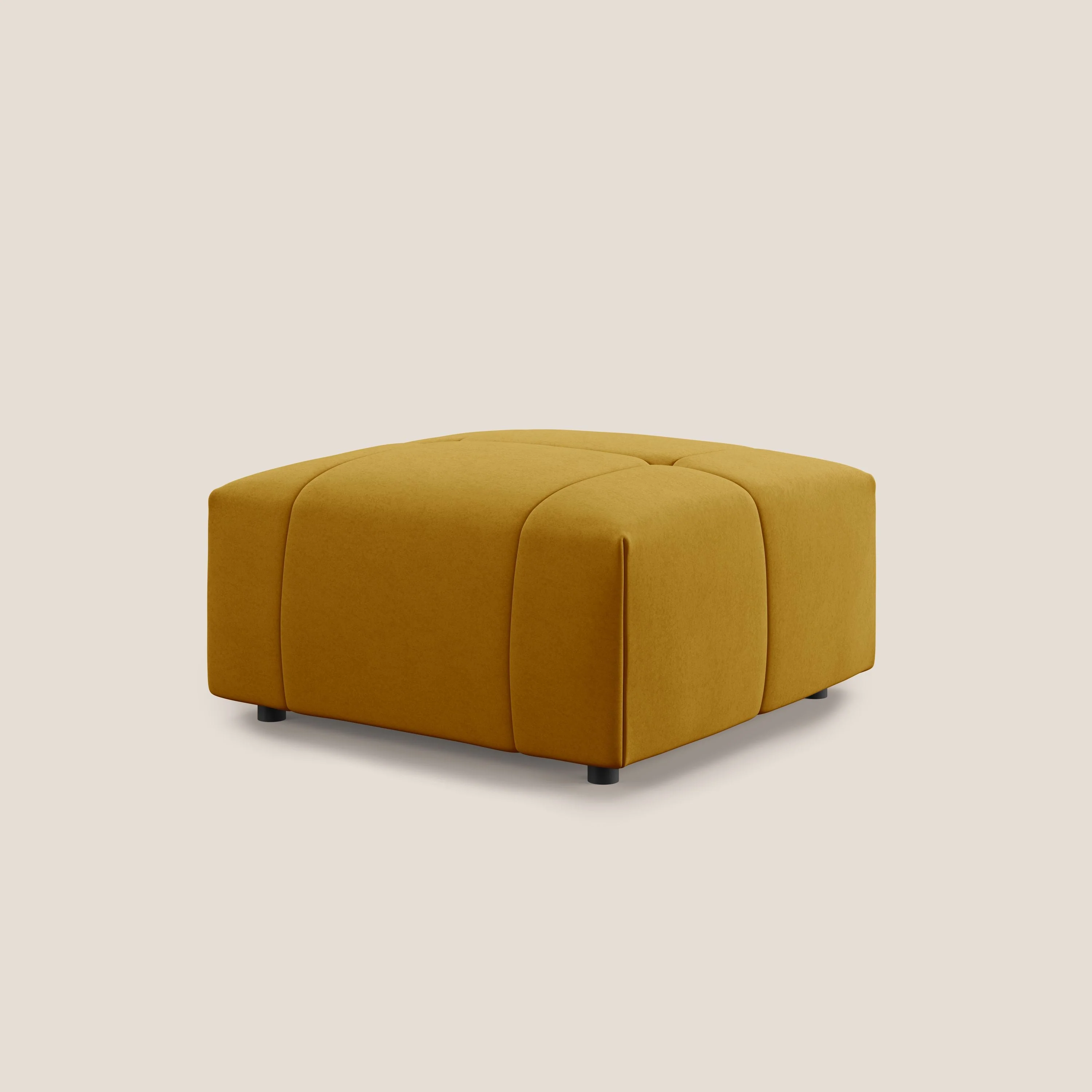 Giotto pouf en velours doux et imperméable T09 jaune - Image 4