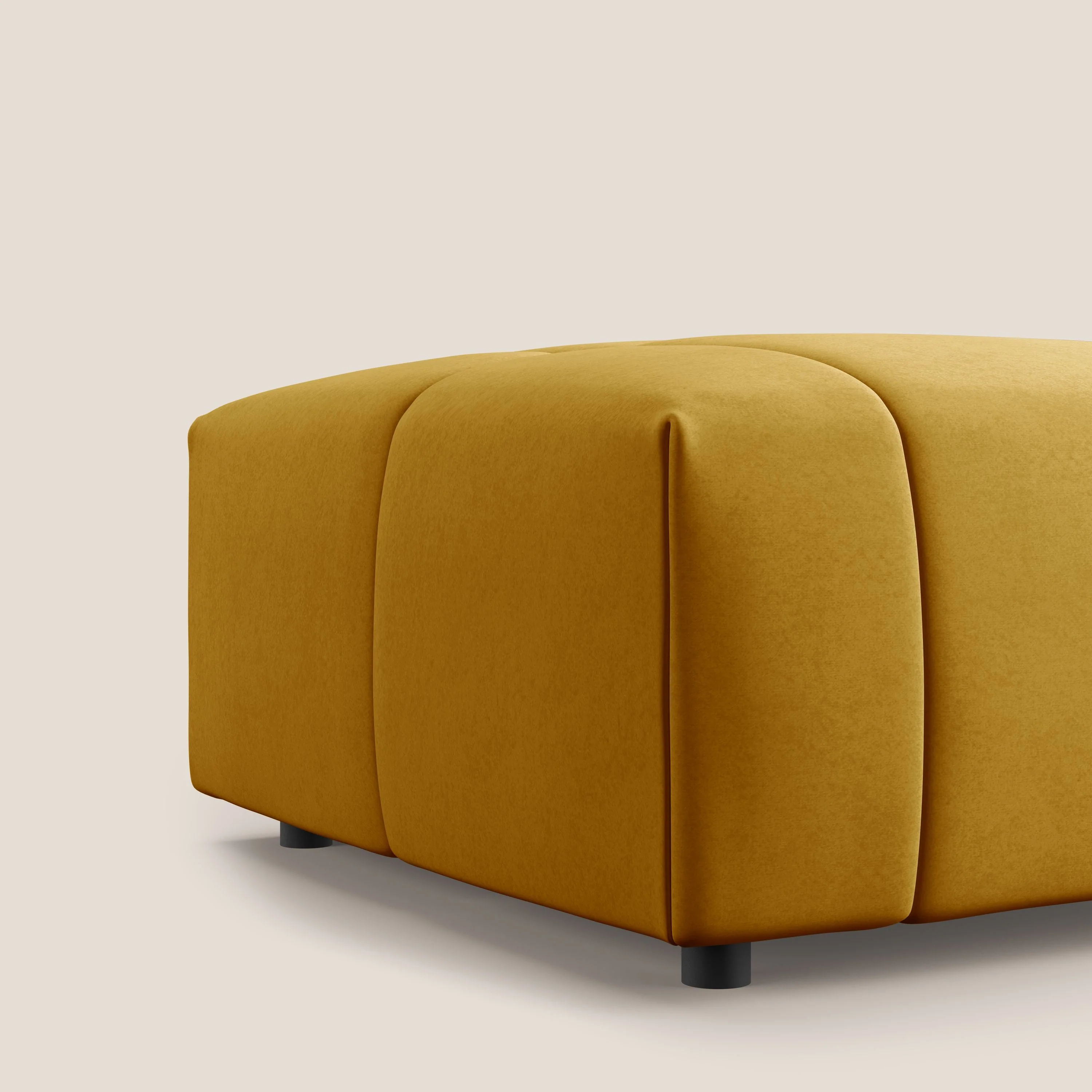 Giotto pouf en velours doux et imperméable T09 jaune - Image 5