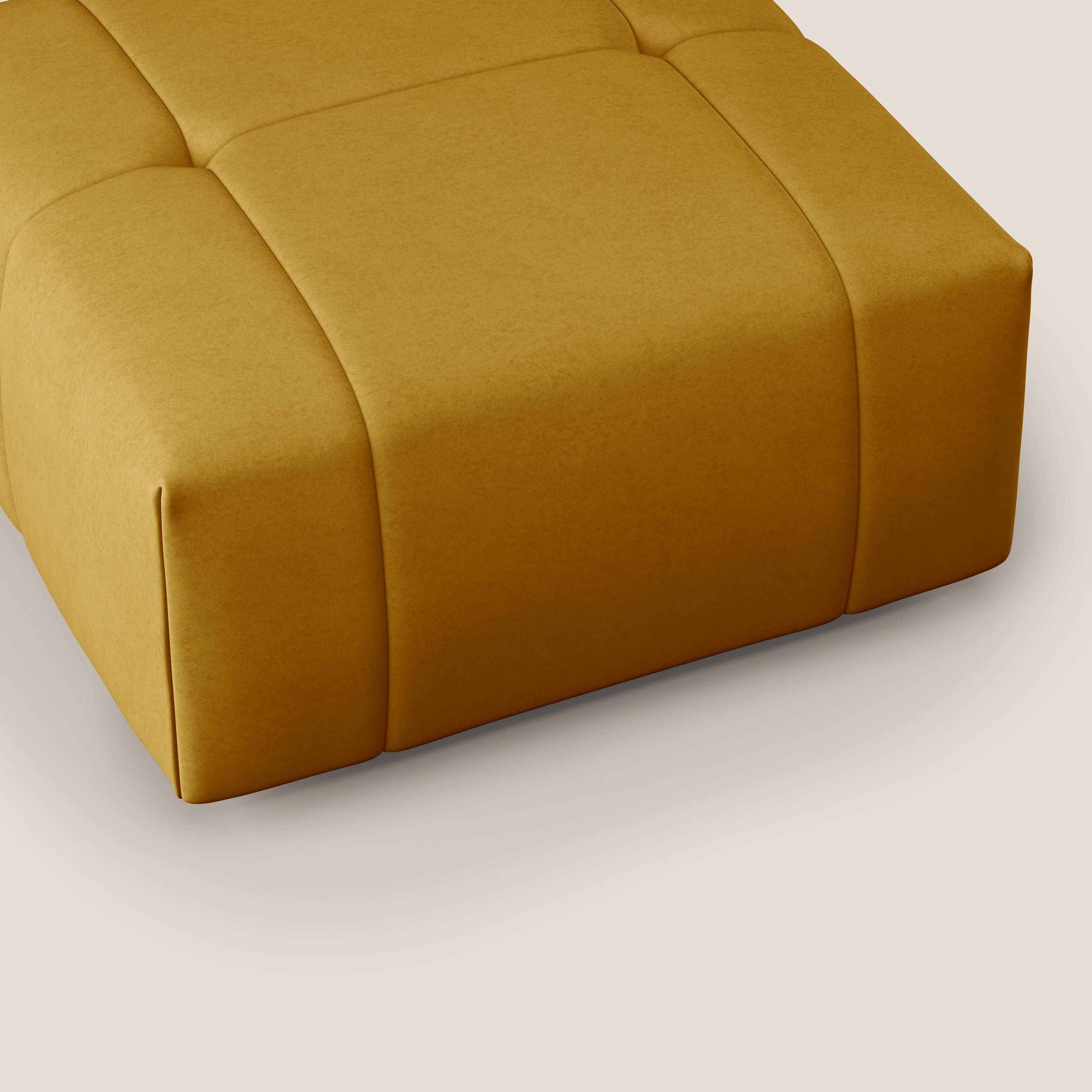 Giotto pouf en velours doux et imperméable T09 jaune - Image 6