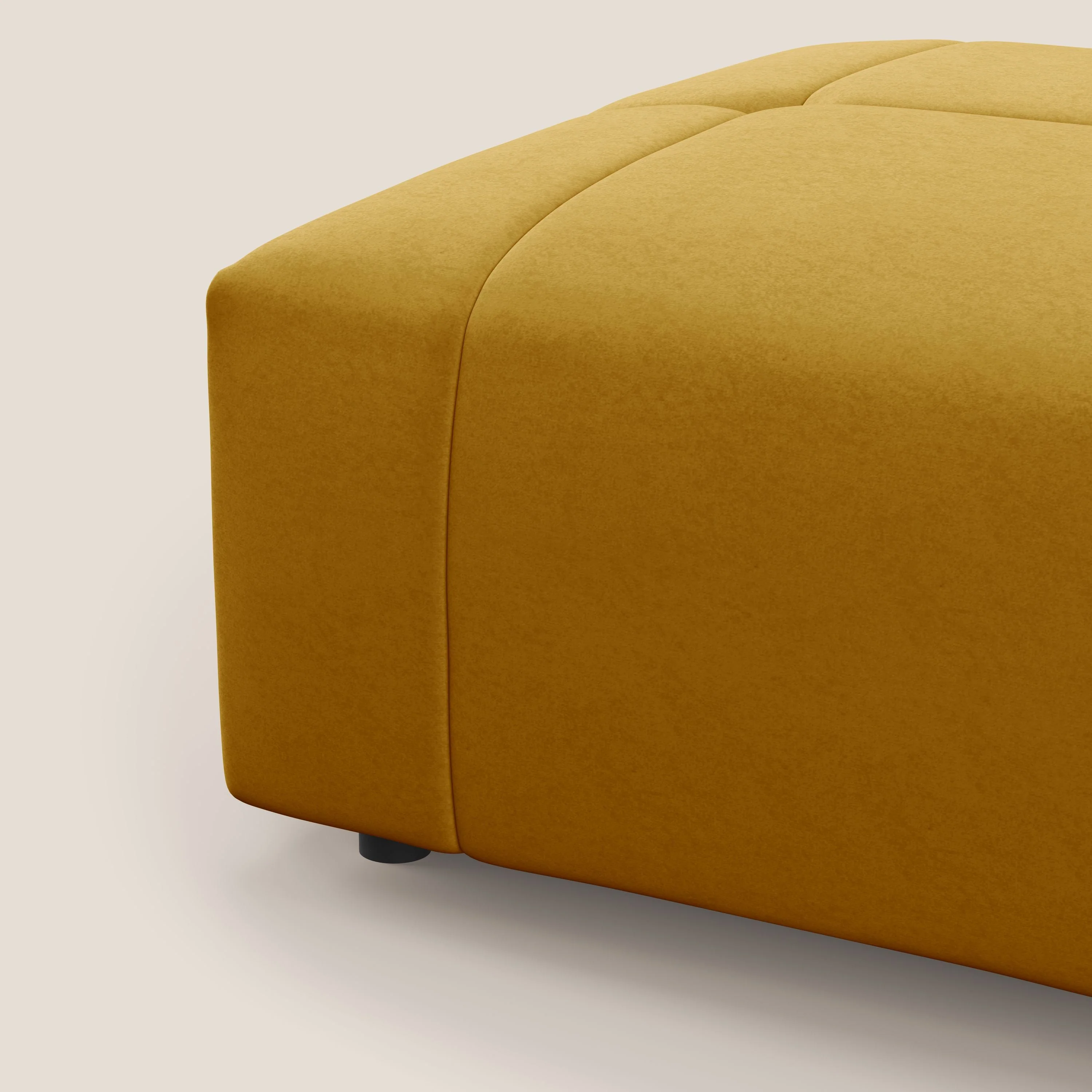 Giotto pouf en velours doux et imperméable T09 jaune - Image 7