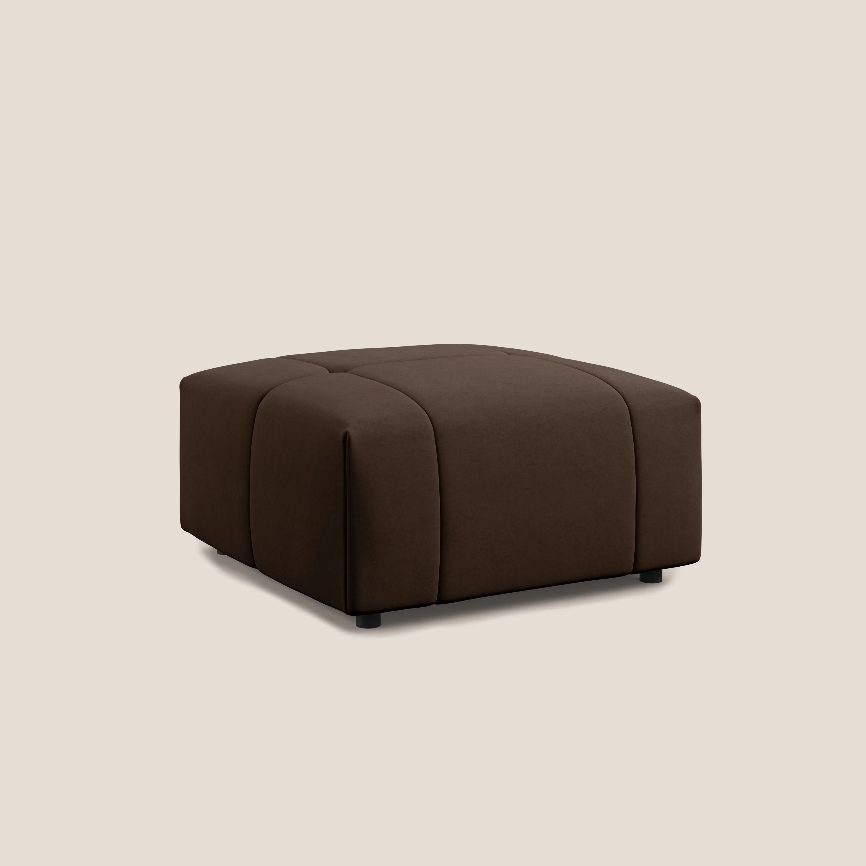 Giotto pouf en velours doux et imperméable T09 marron - Image 2