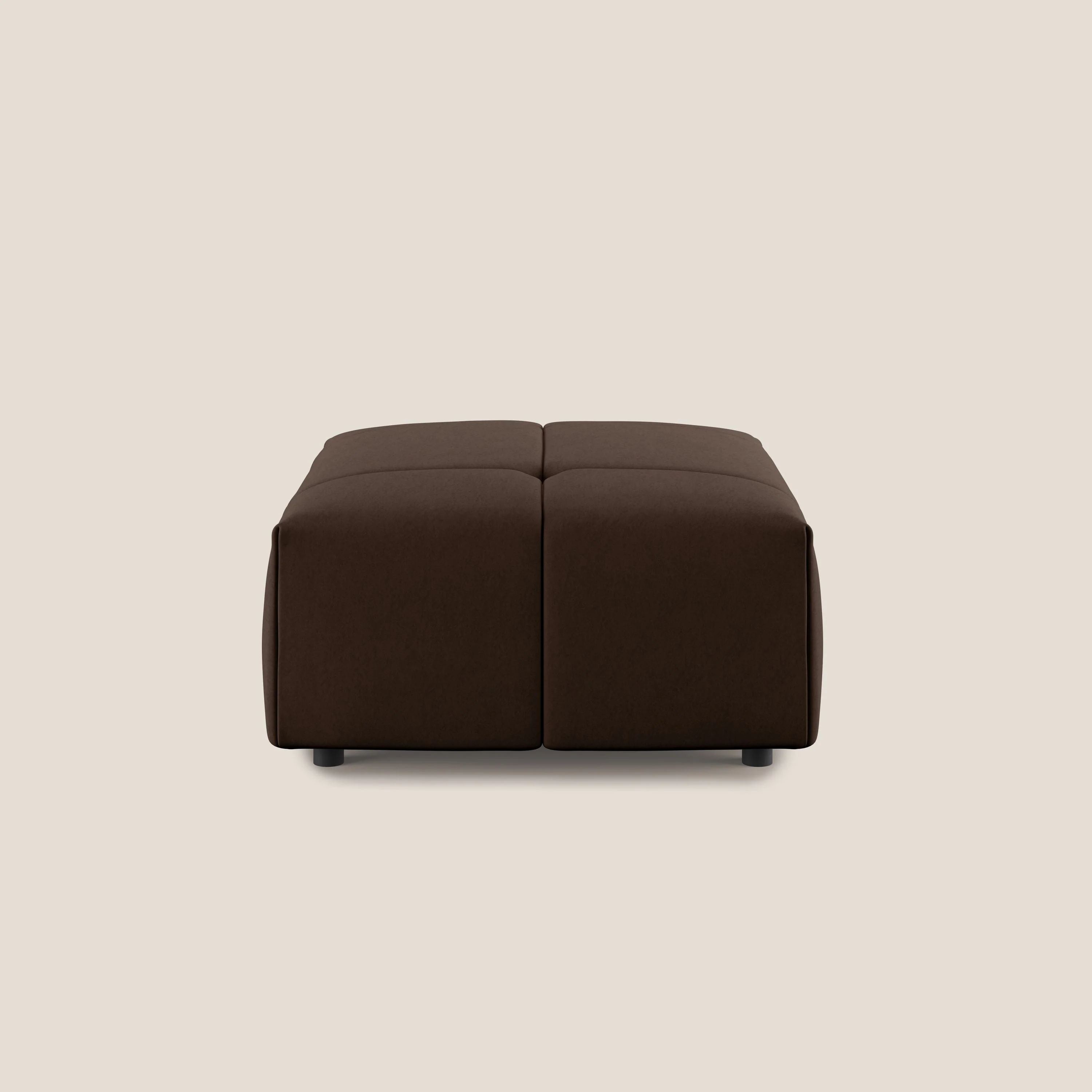 Giotto pouf en velours doux et imperméable T09 marron - Image 3