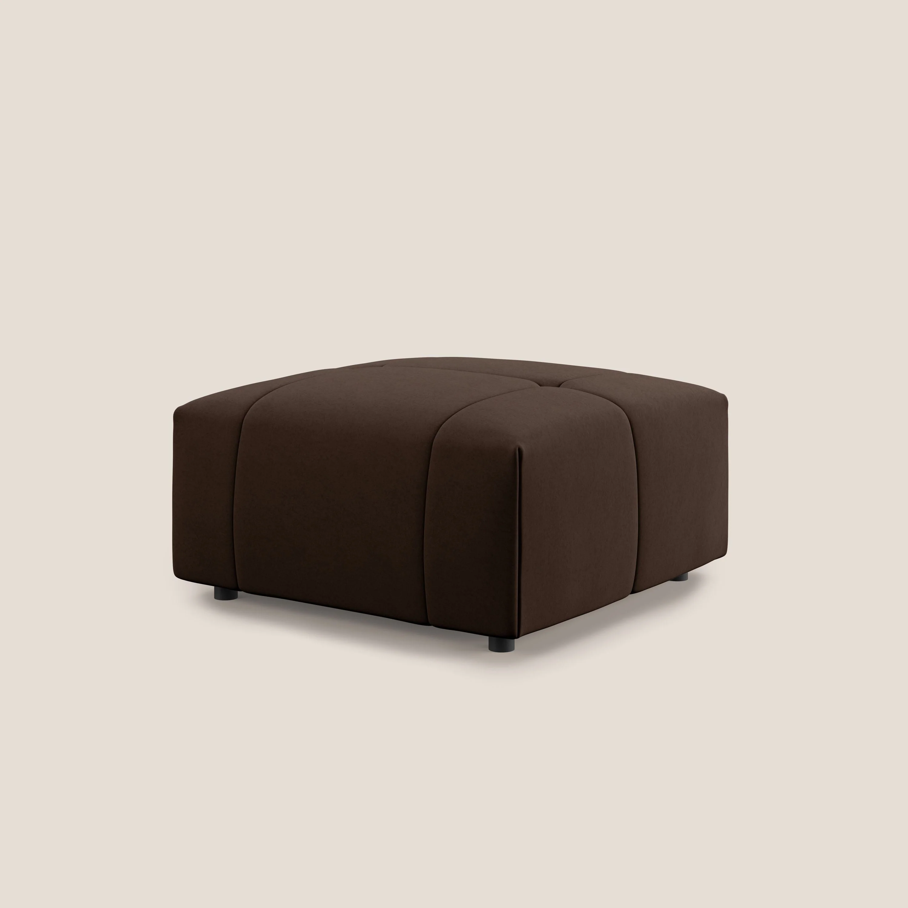 Giotto pouf en velours doux et imperméable T09 marron - Image 4