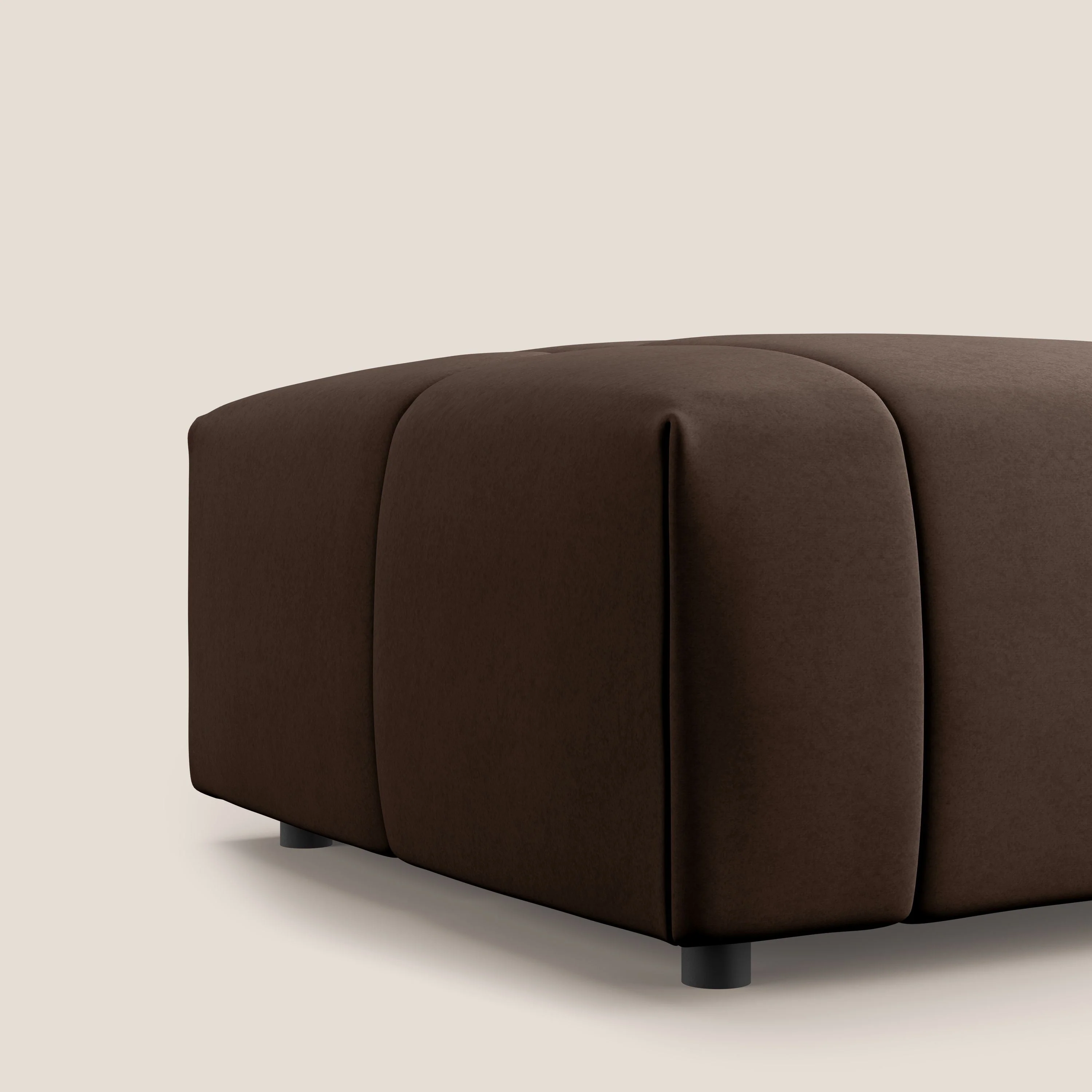 Giotto pouf en velours doux et imperméable T09 marron - Image 5