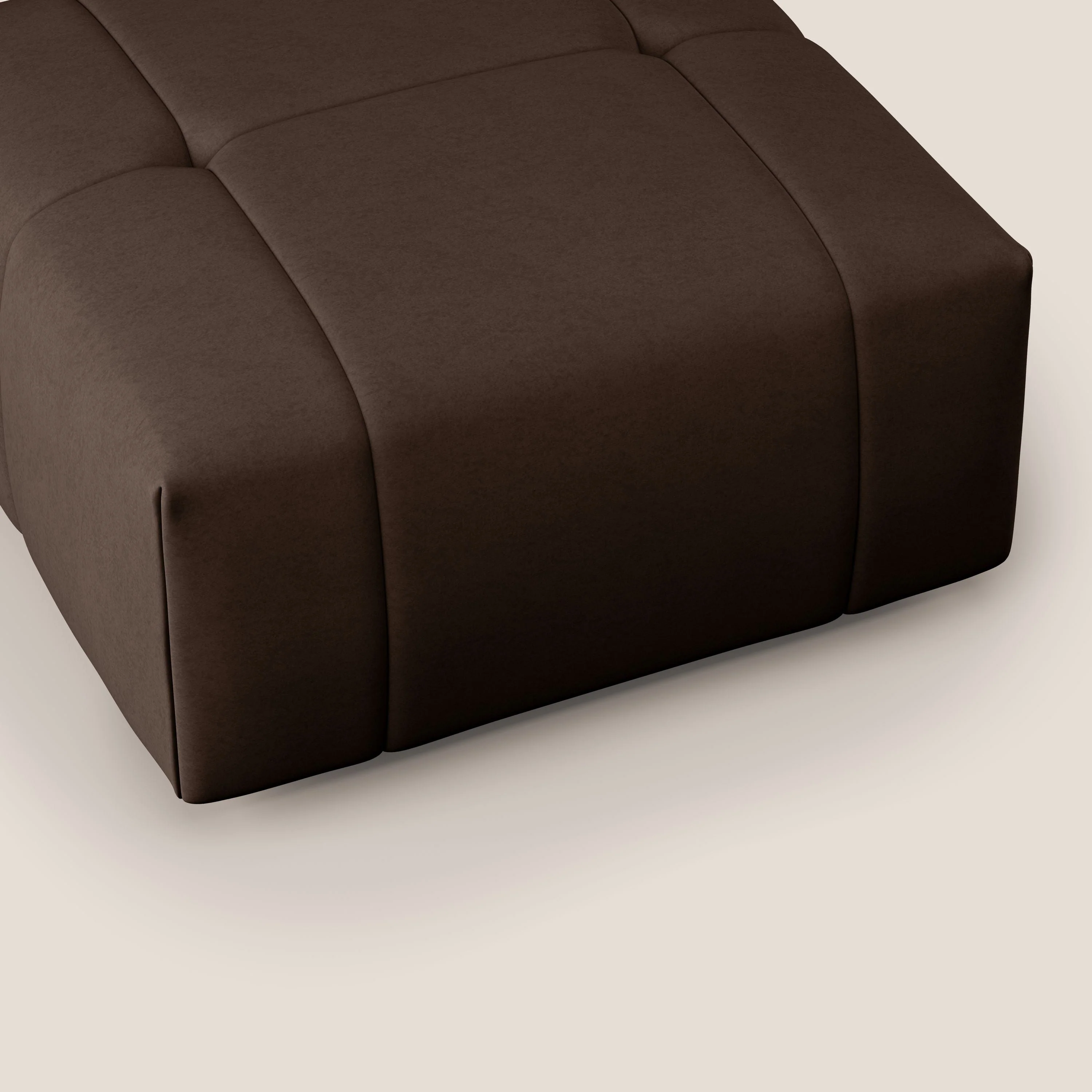 Giotto pouf en velours doux et imperméable T09 marron - Image 6