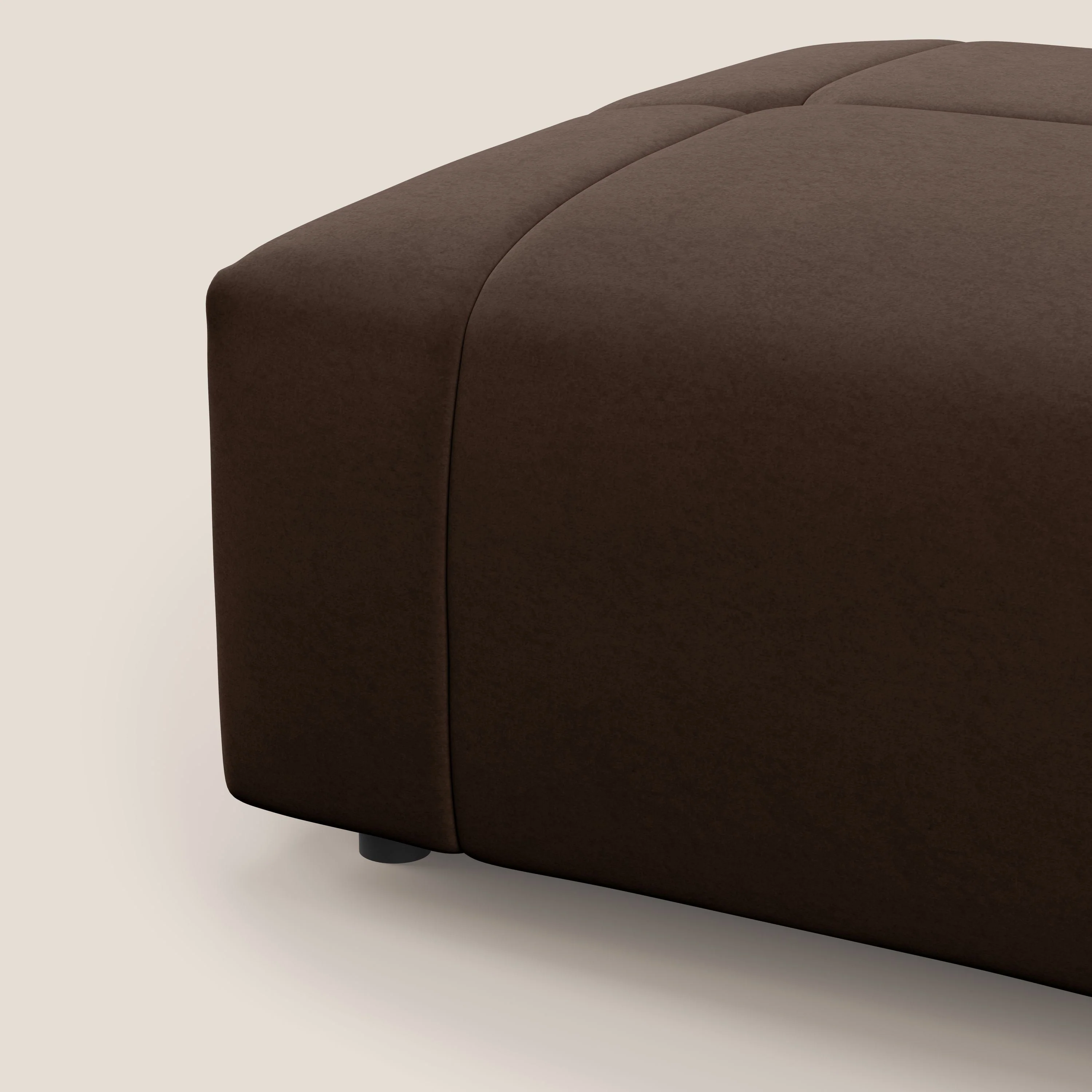 Giotto pouf en velours doux et imperméable T09 marron - Image 7