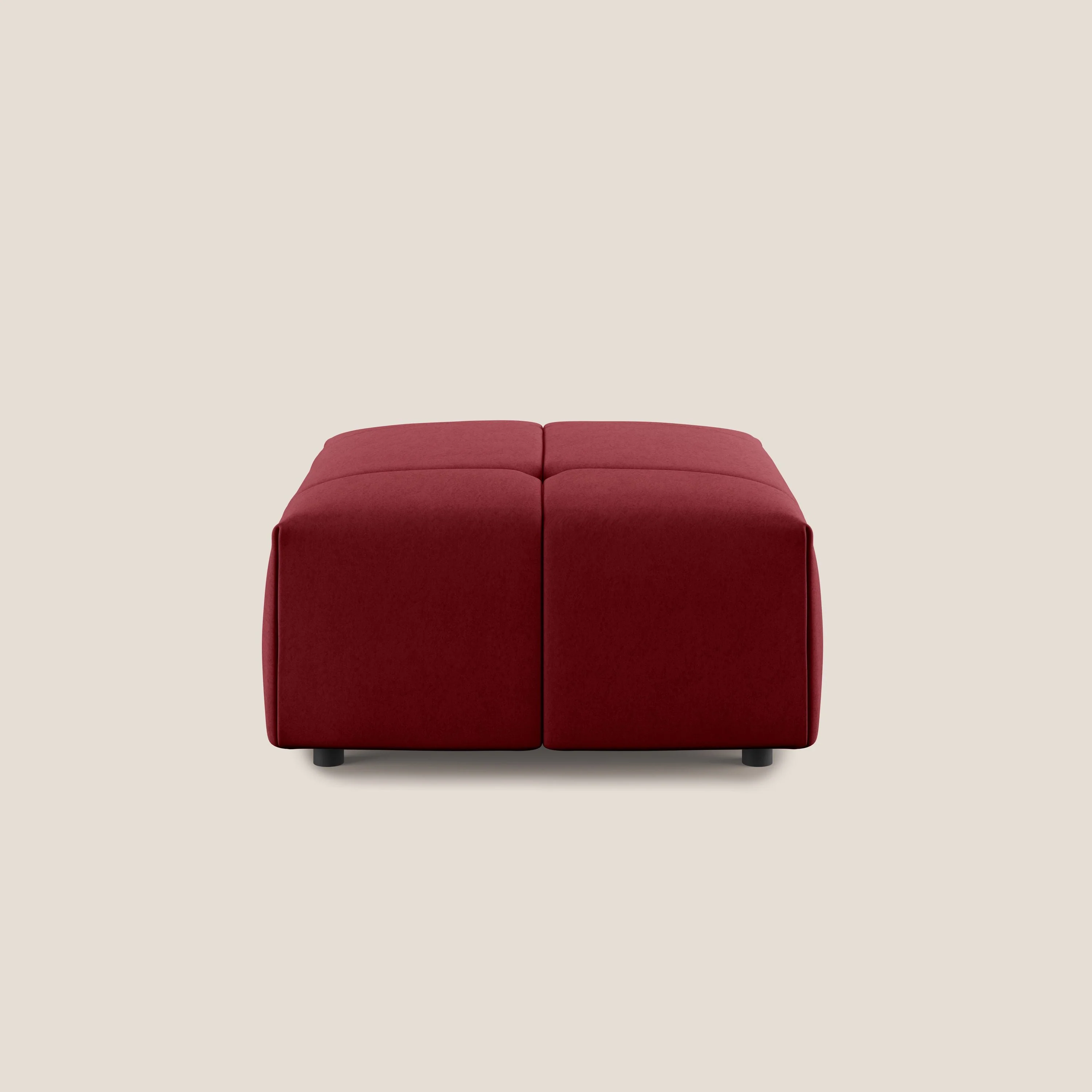 Giotto pouf en velours doux et imperméable T09 rouge - Image 3
