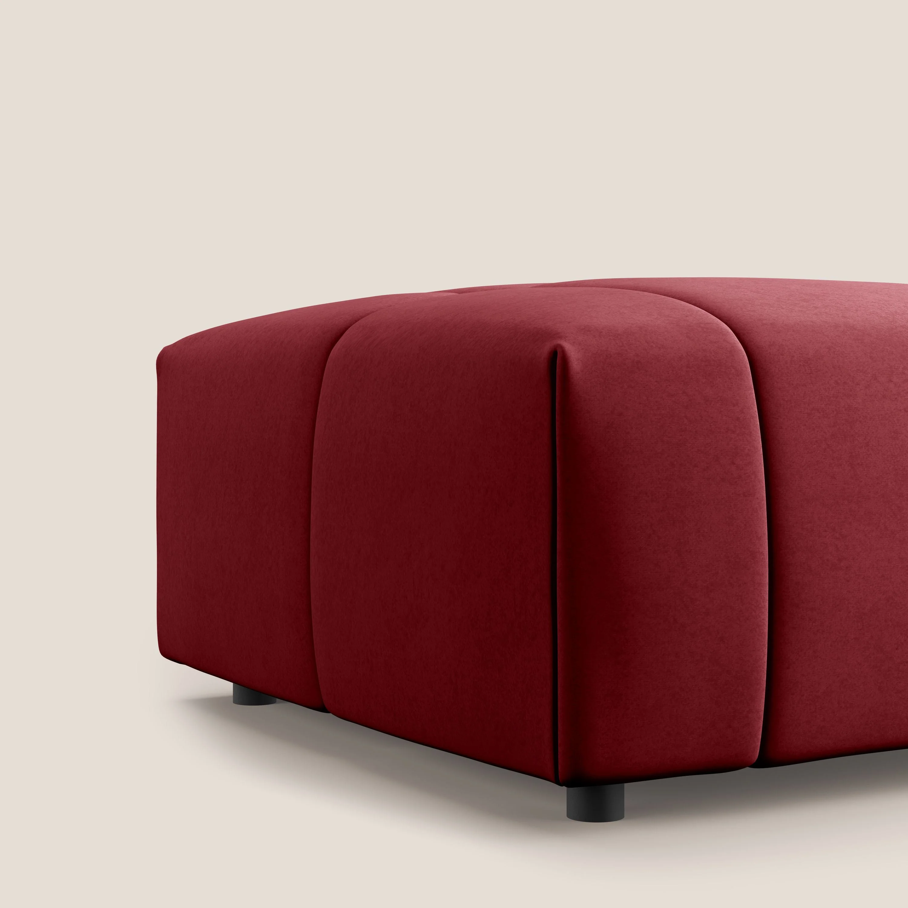 Giotto pouf en velours doux et imperméable T09 rouge - Image 5