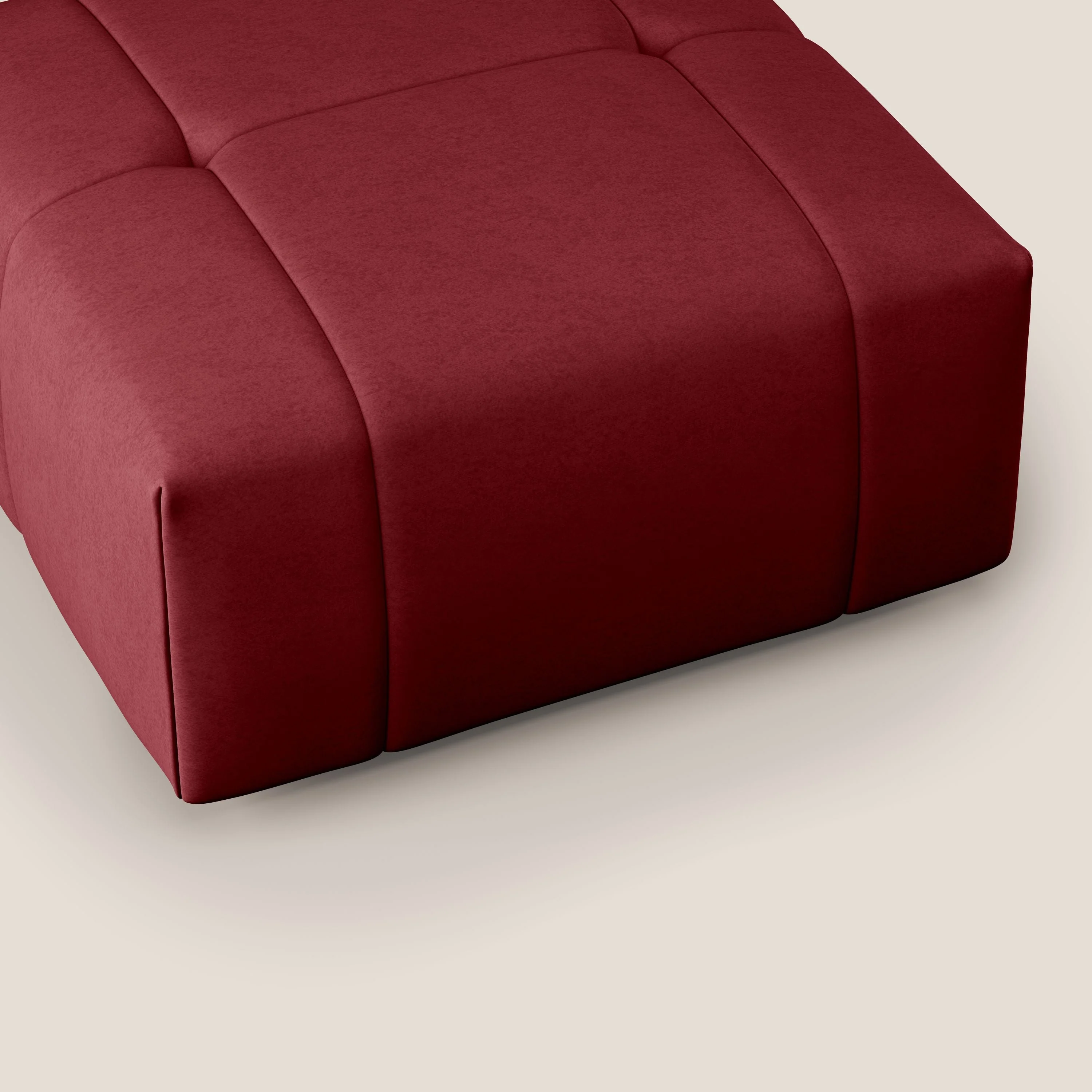 Giotto pouf en velours doux et imperméable T09 rouge - Image 6